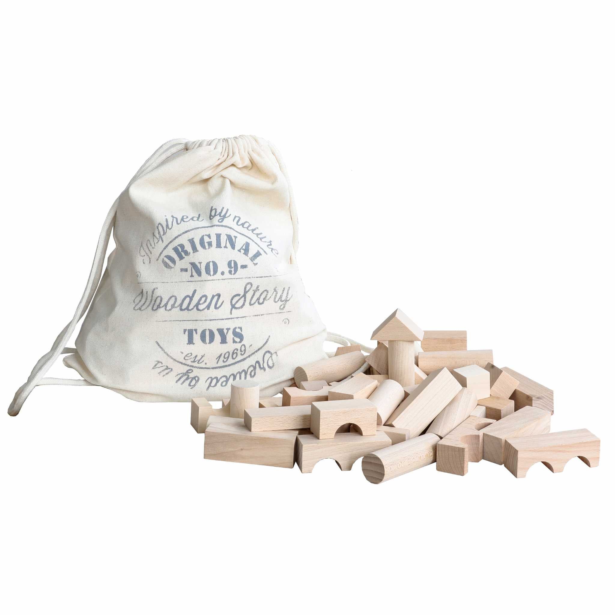 Wooden Story Raw Blocks - 50 Pcs In Sack