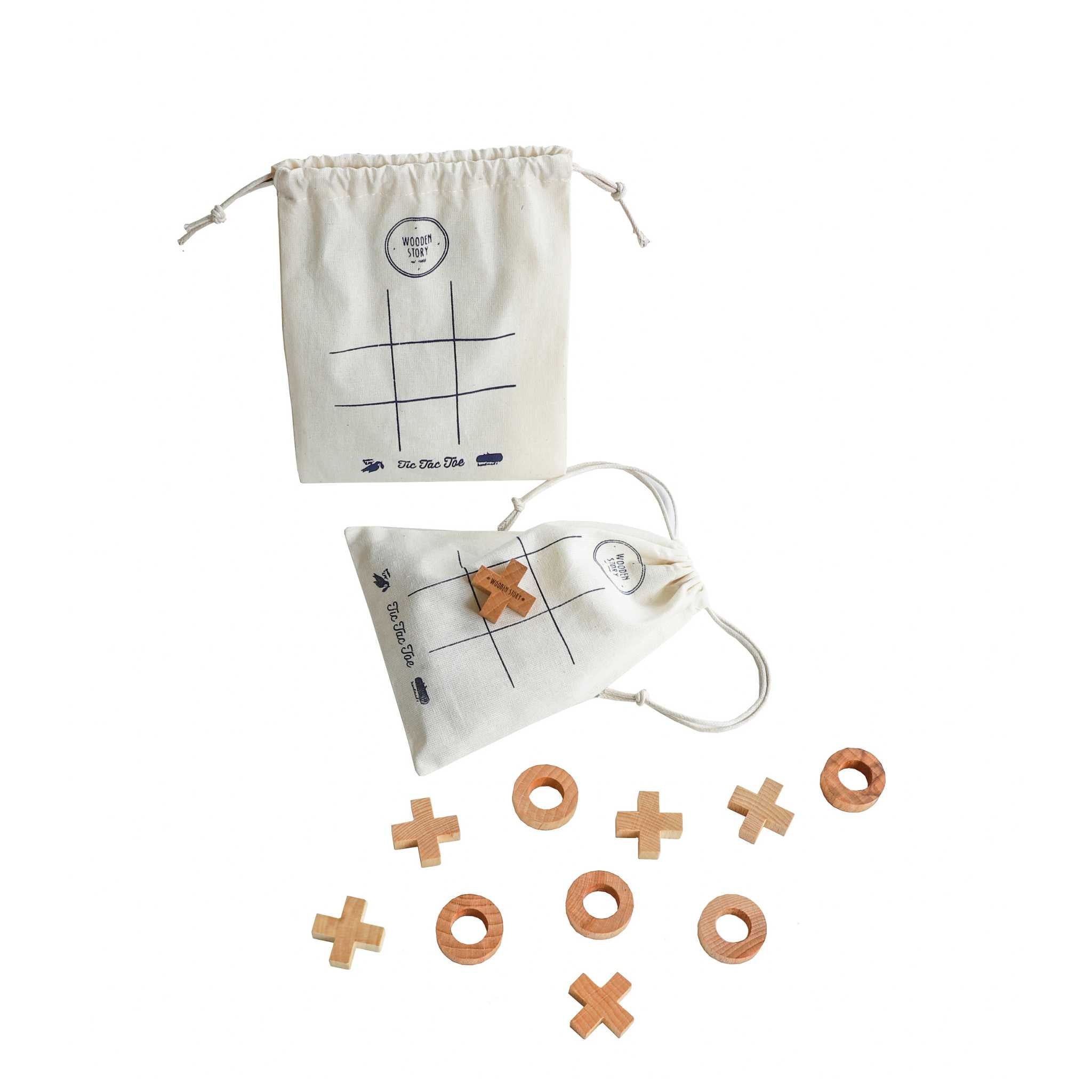 Wooden Story Tic Tac Toe Game - Pieces