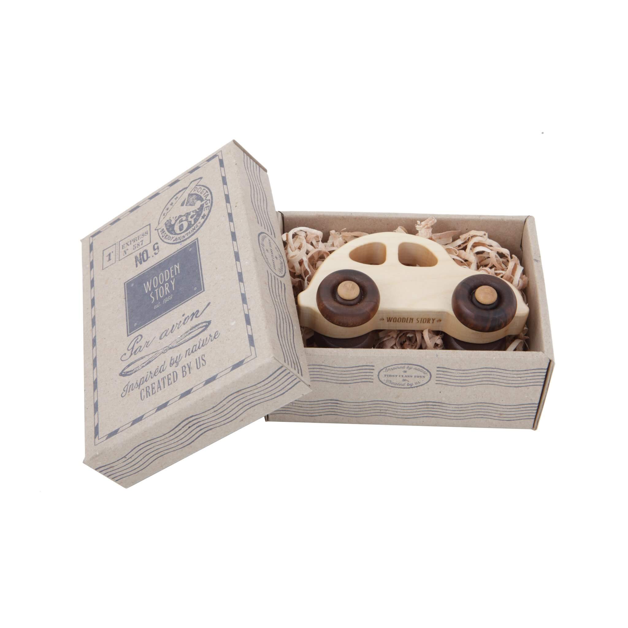 Wooden Story - 1930's Wooden Car Shown in Packagaing