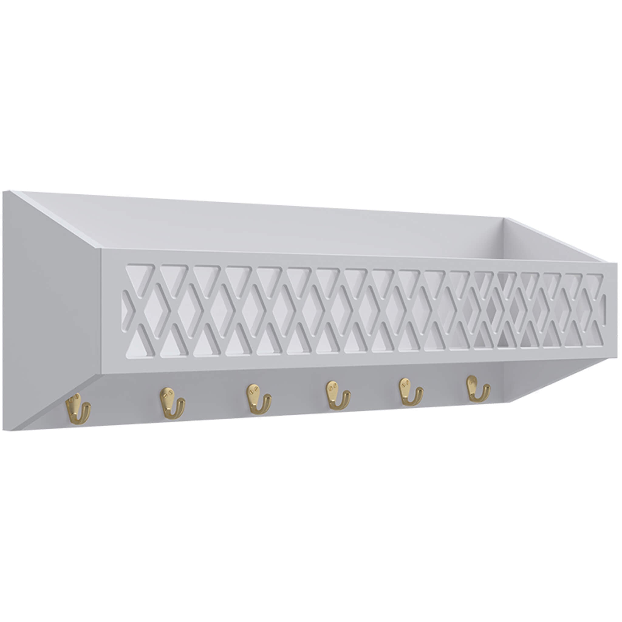 Cam Cam Copenhagen Harlequin Shelf with Hooks in Grey