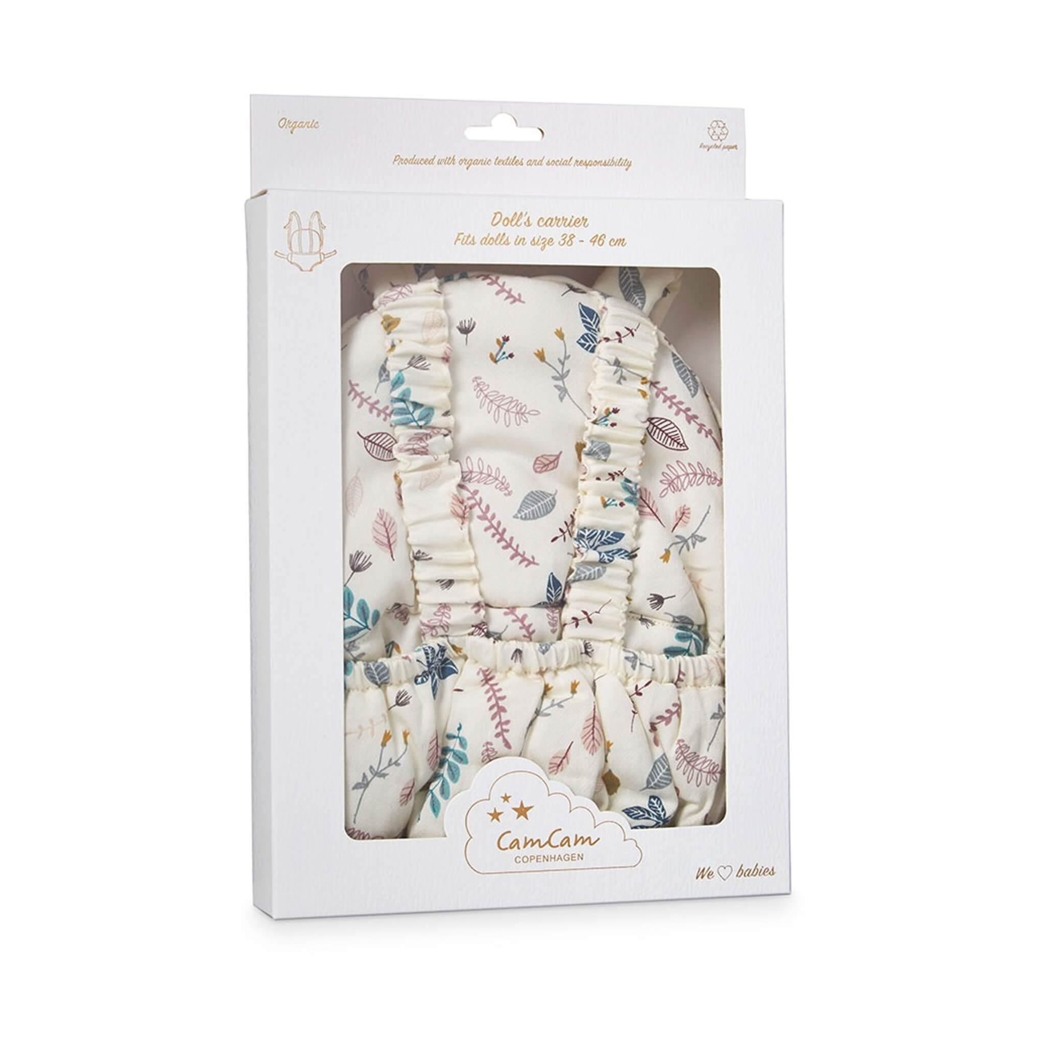 Cam Cam Copenhagen Dolls Carrier in Pressed Leaves in Box