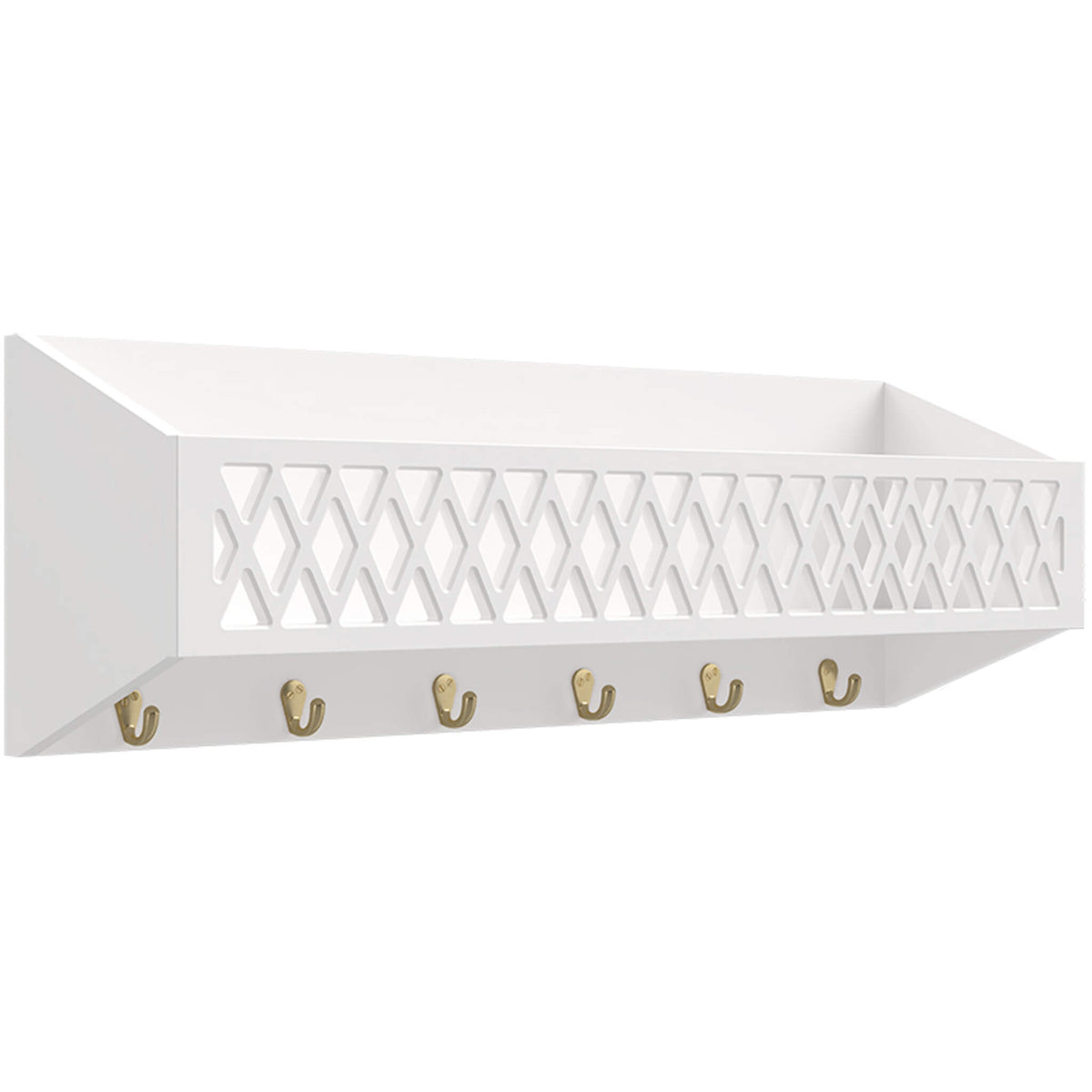 Cam Cam Copenhagen Harlequin Shelf with Hooks in White