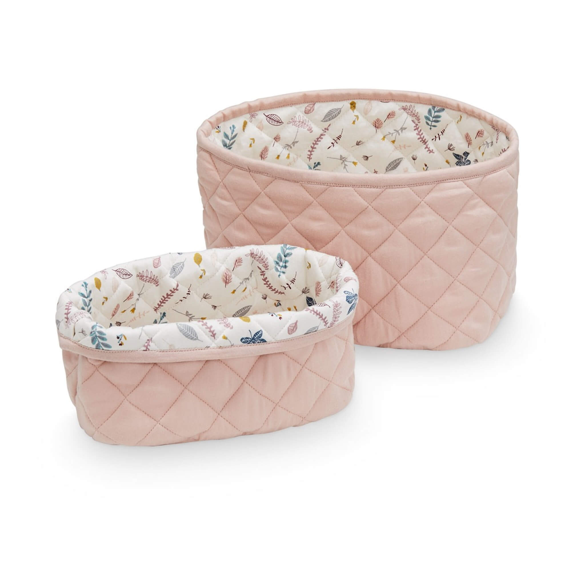 Cam Cam Copenhagen Quilted Storage Basket Set of 2 in Pink