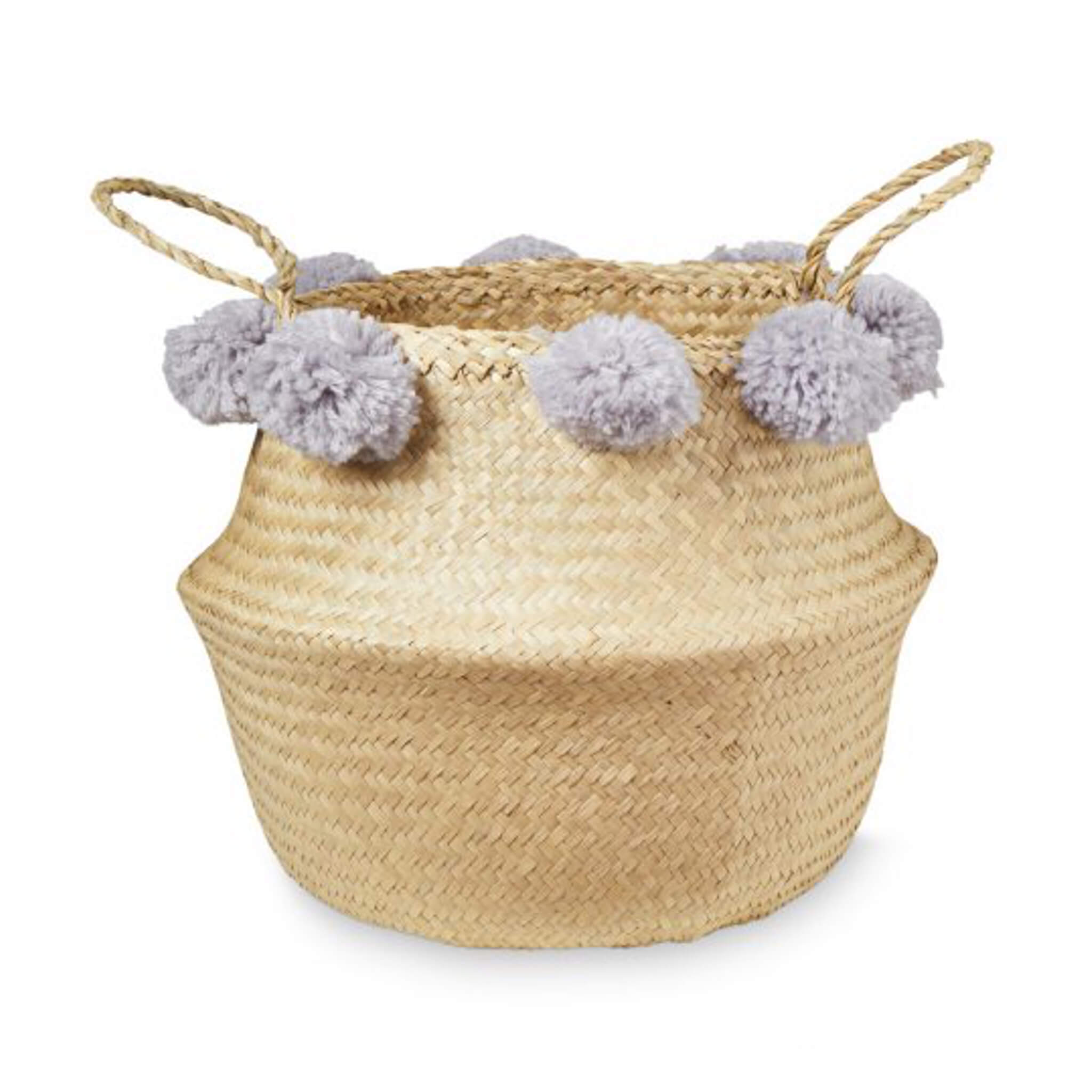 cam-cam-pom-pom-belly-basket-grey