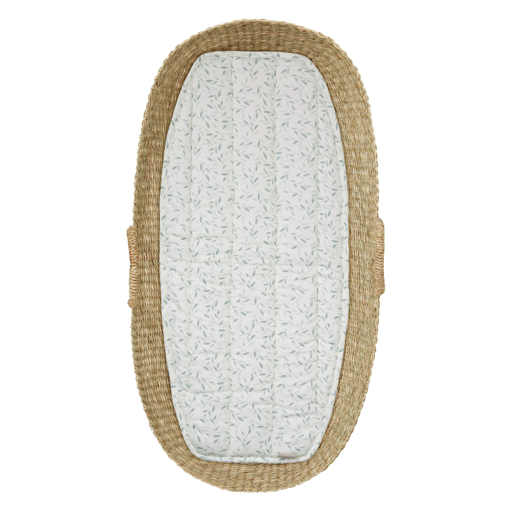 Changing Basket Cotton Insert - Green Leaves