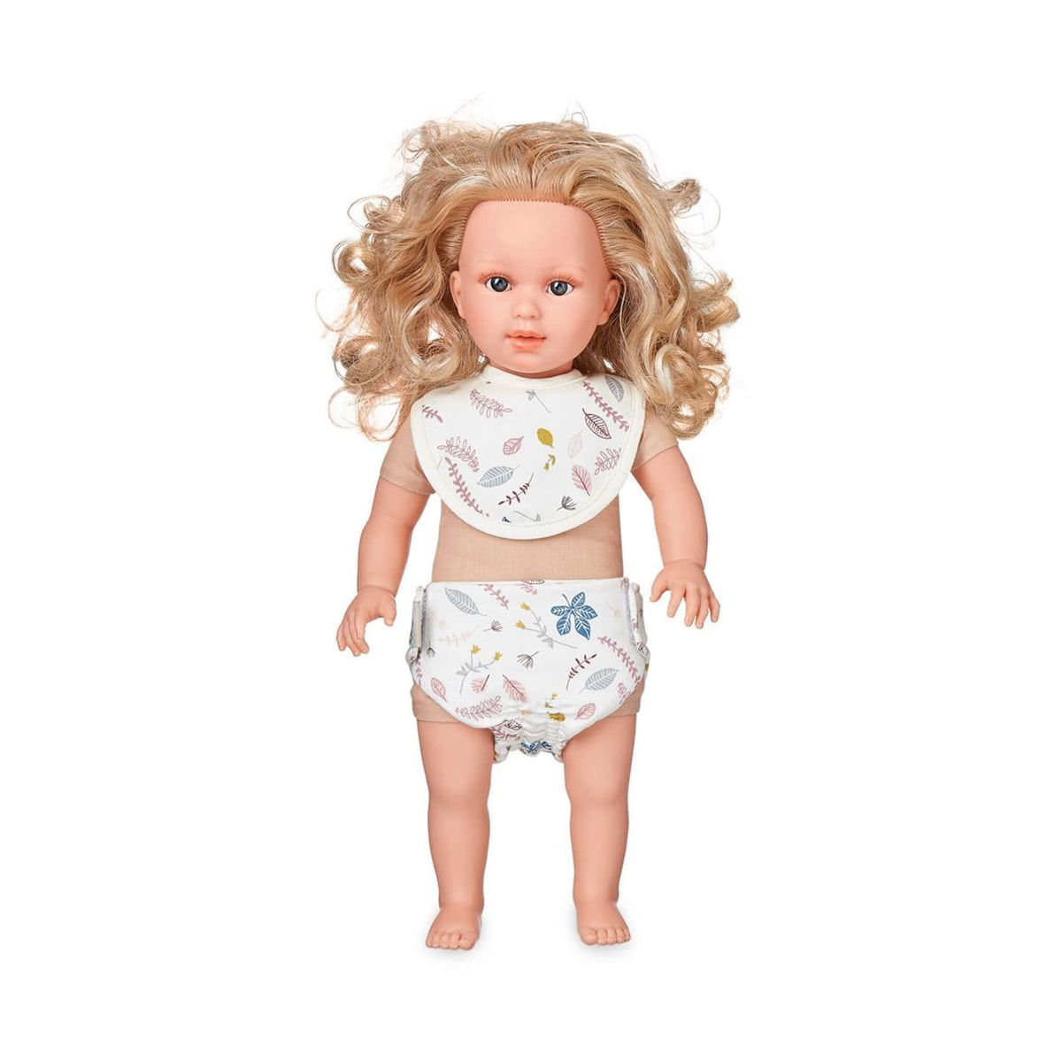 Cam Cam Copenhagens Dolls' Nappy & Bib in Pressed Leaves on Dolly