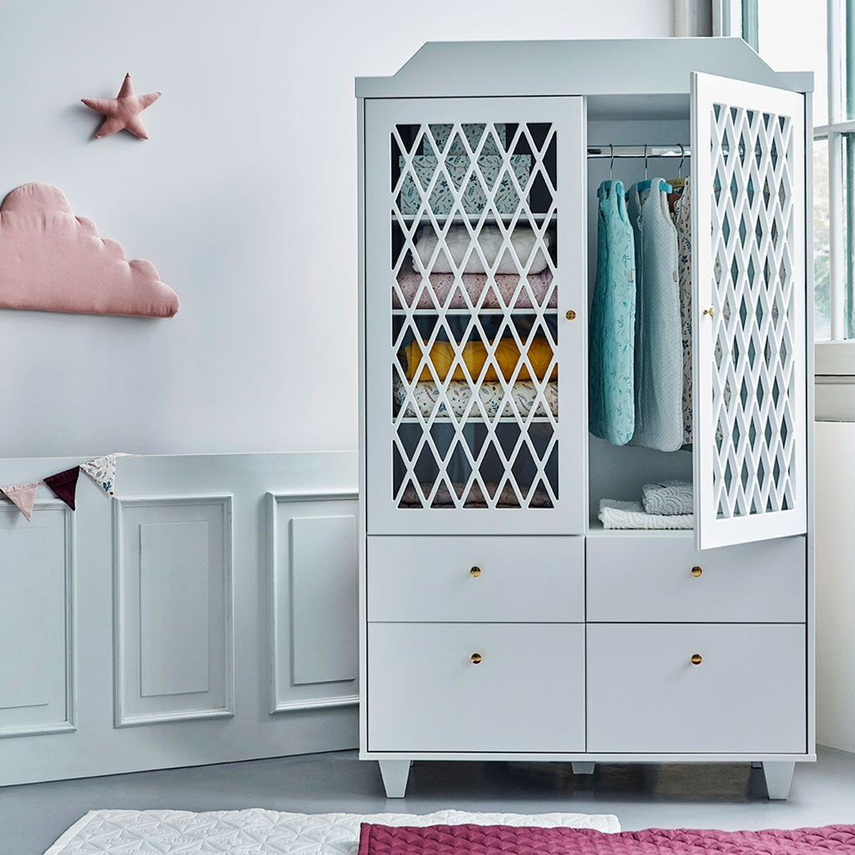 Harlequin Wardrobe - White