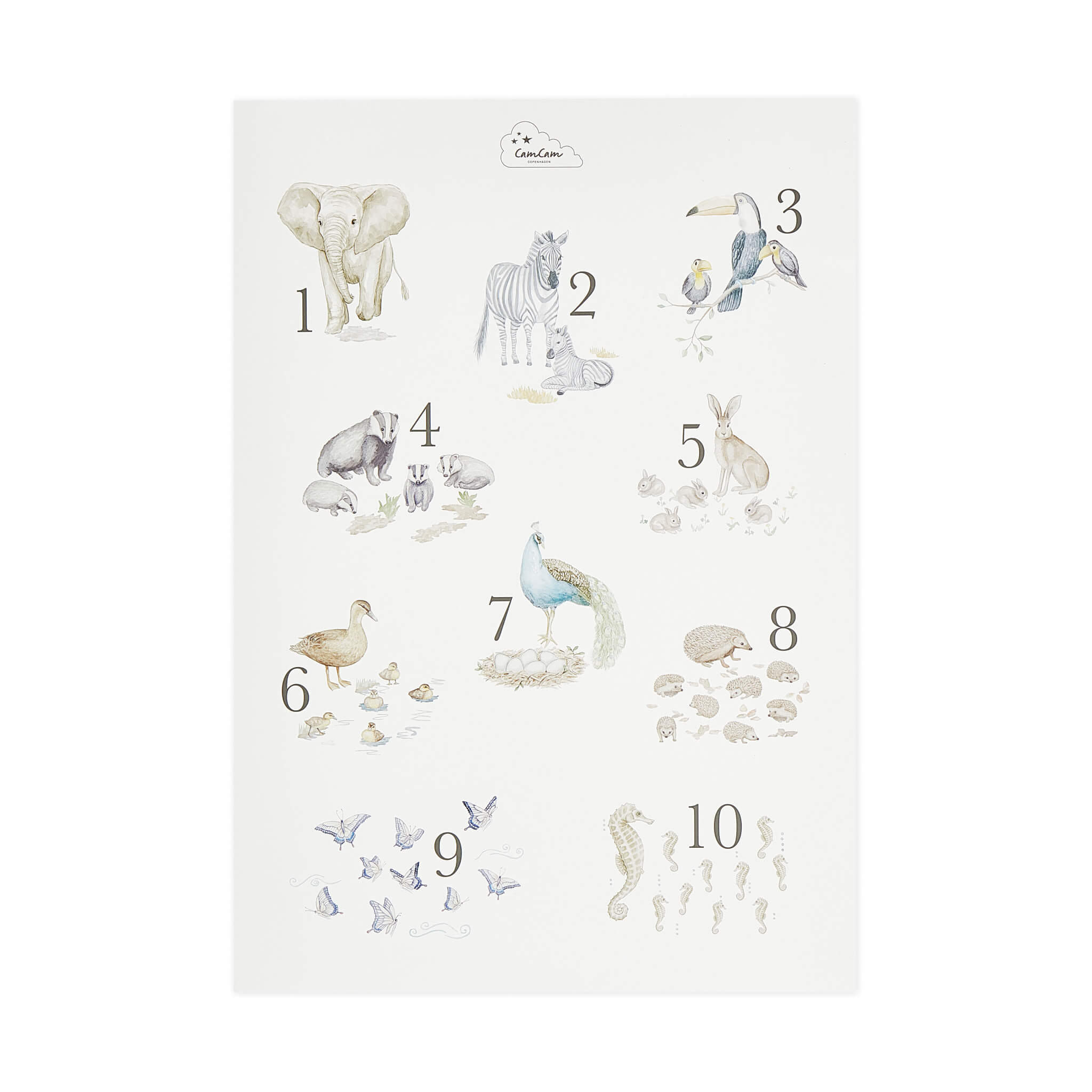 Cam Cam Copenhagen Number Nursery Print