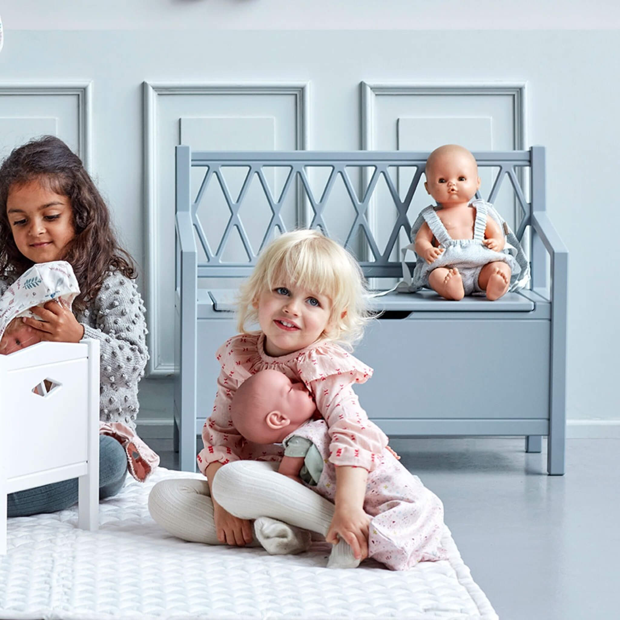 Harlequin Storage Bench - Grey