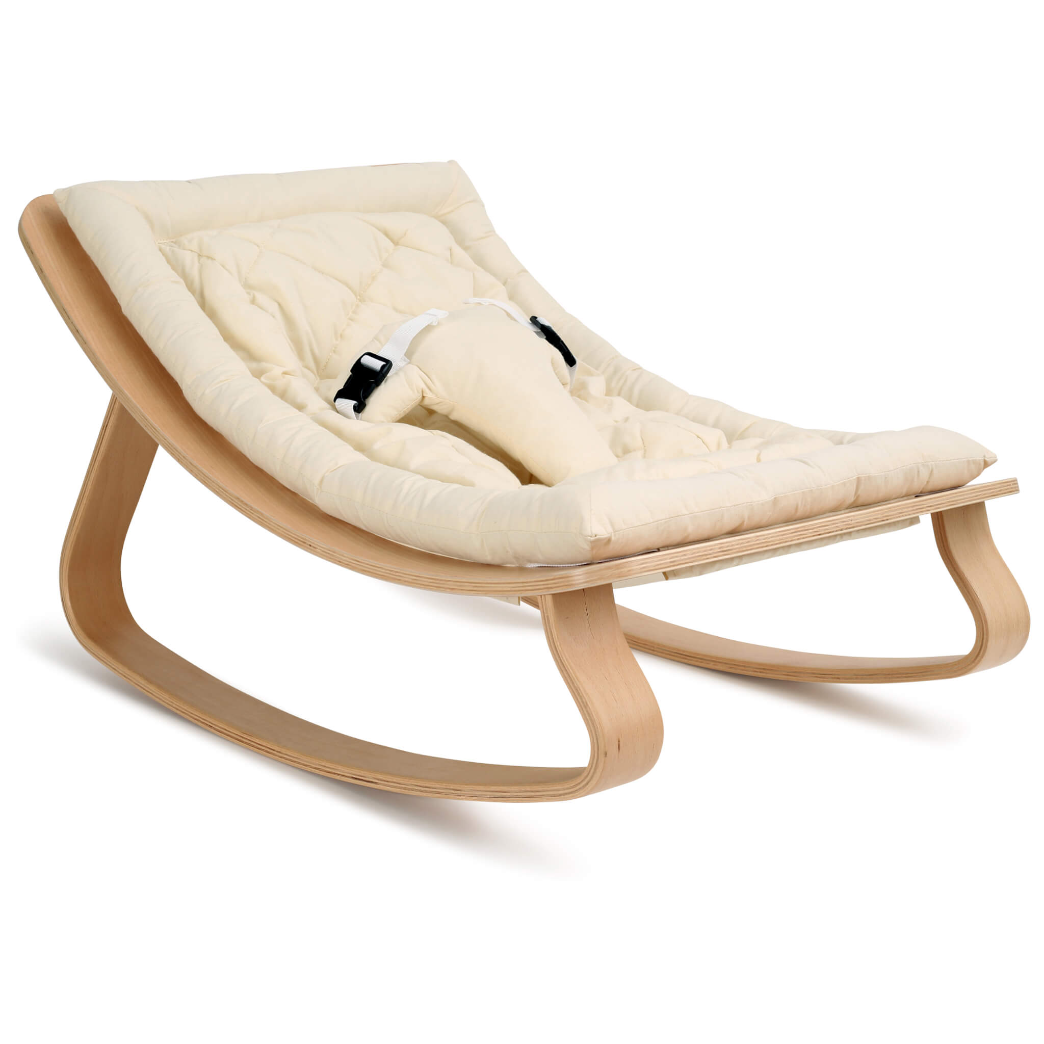 Charlie Crane Beech Levo Baby Rocker Organic White