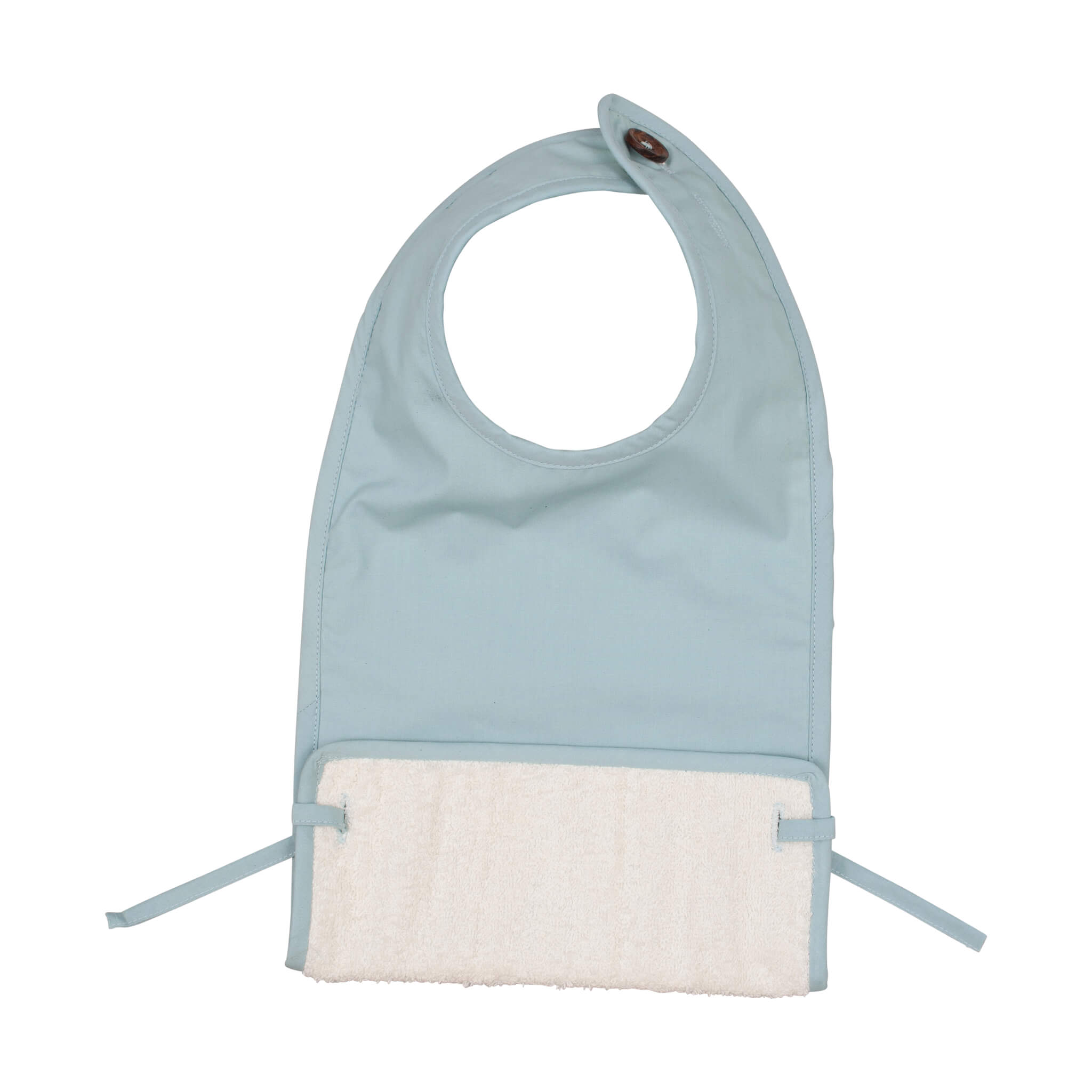 Fabelab Coated Muslin Feeding Bib in Foggy Blue