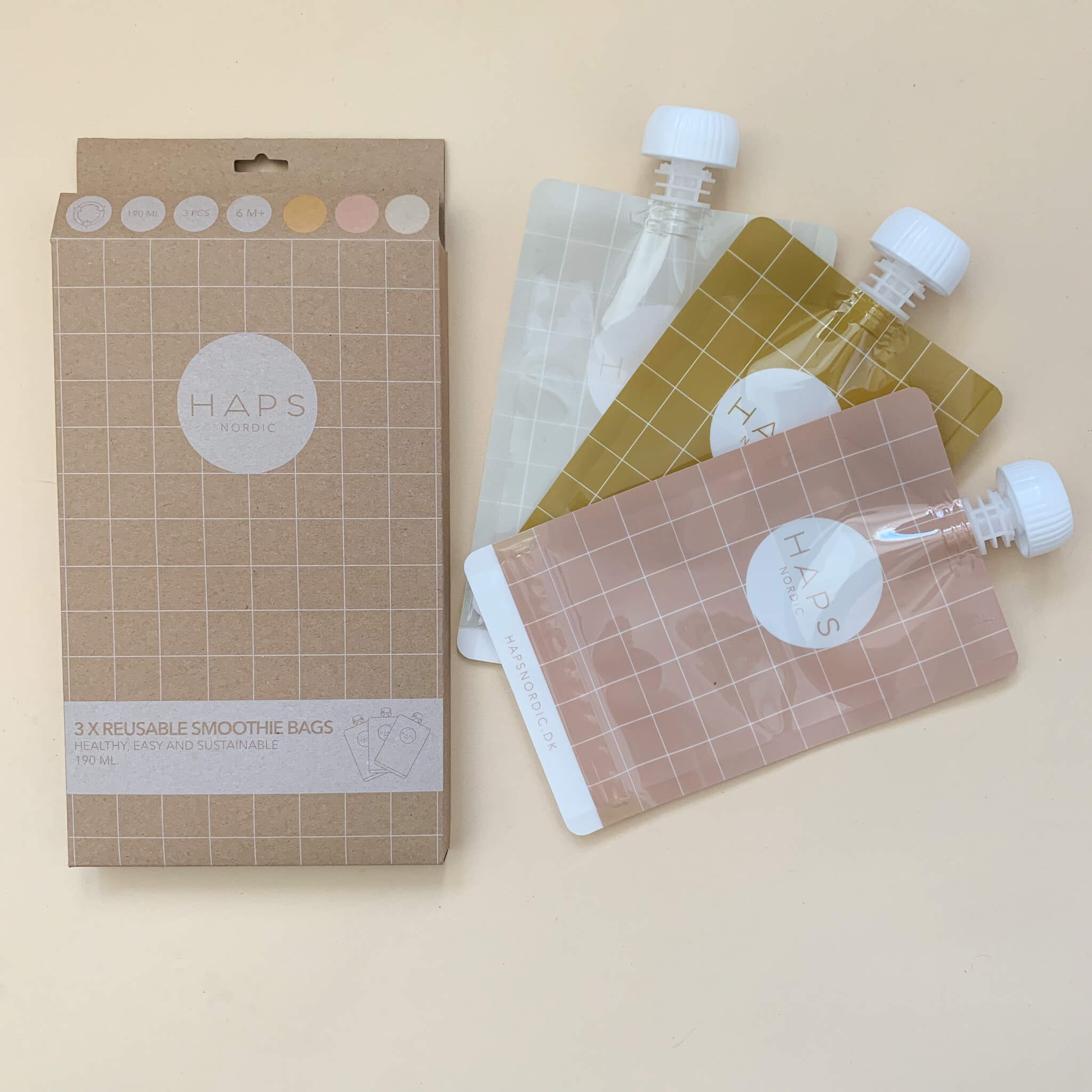 Reusable Food Pouch (3 pack) - Warm Colours