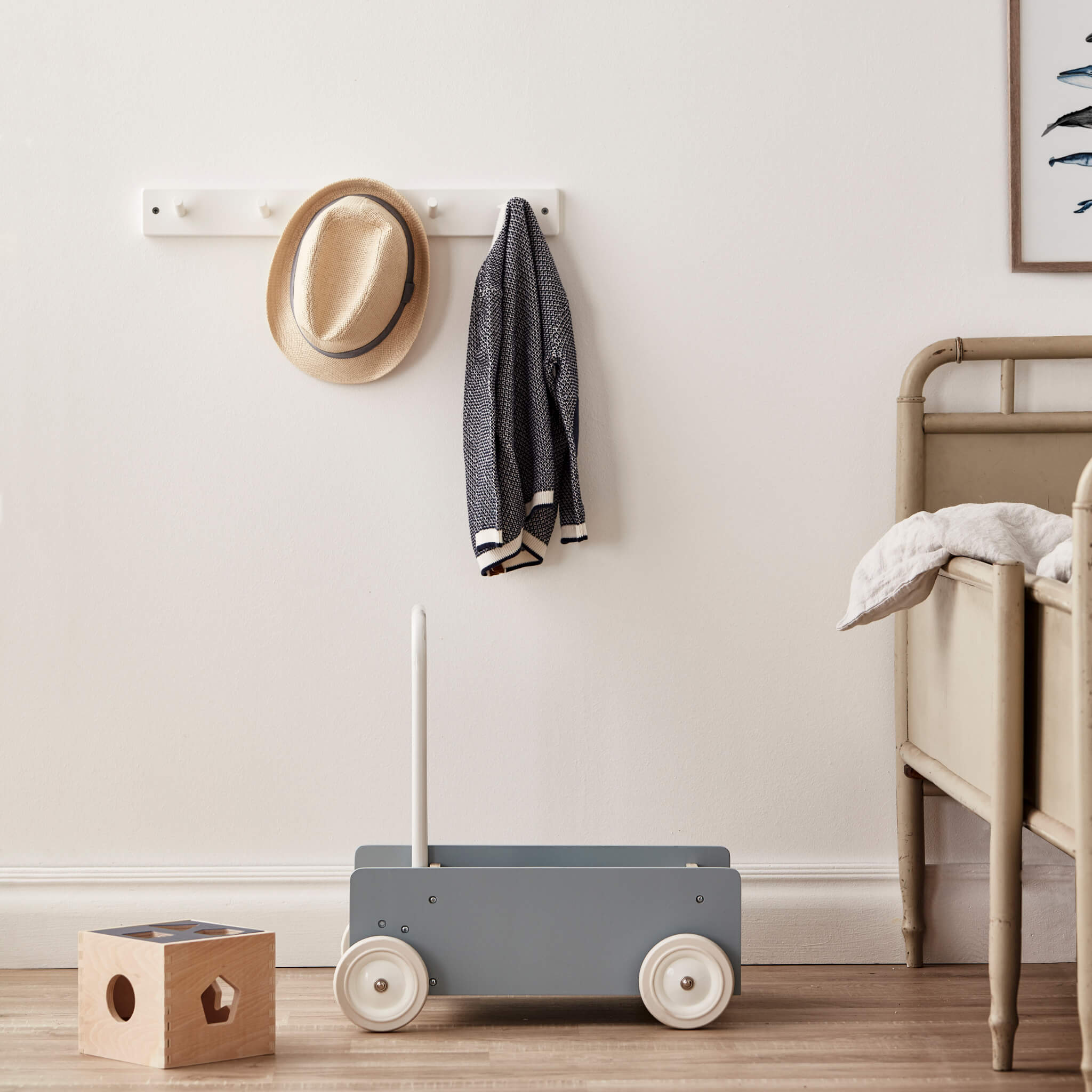 Kids Concept Baby Walker-Grey/ Blue