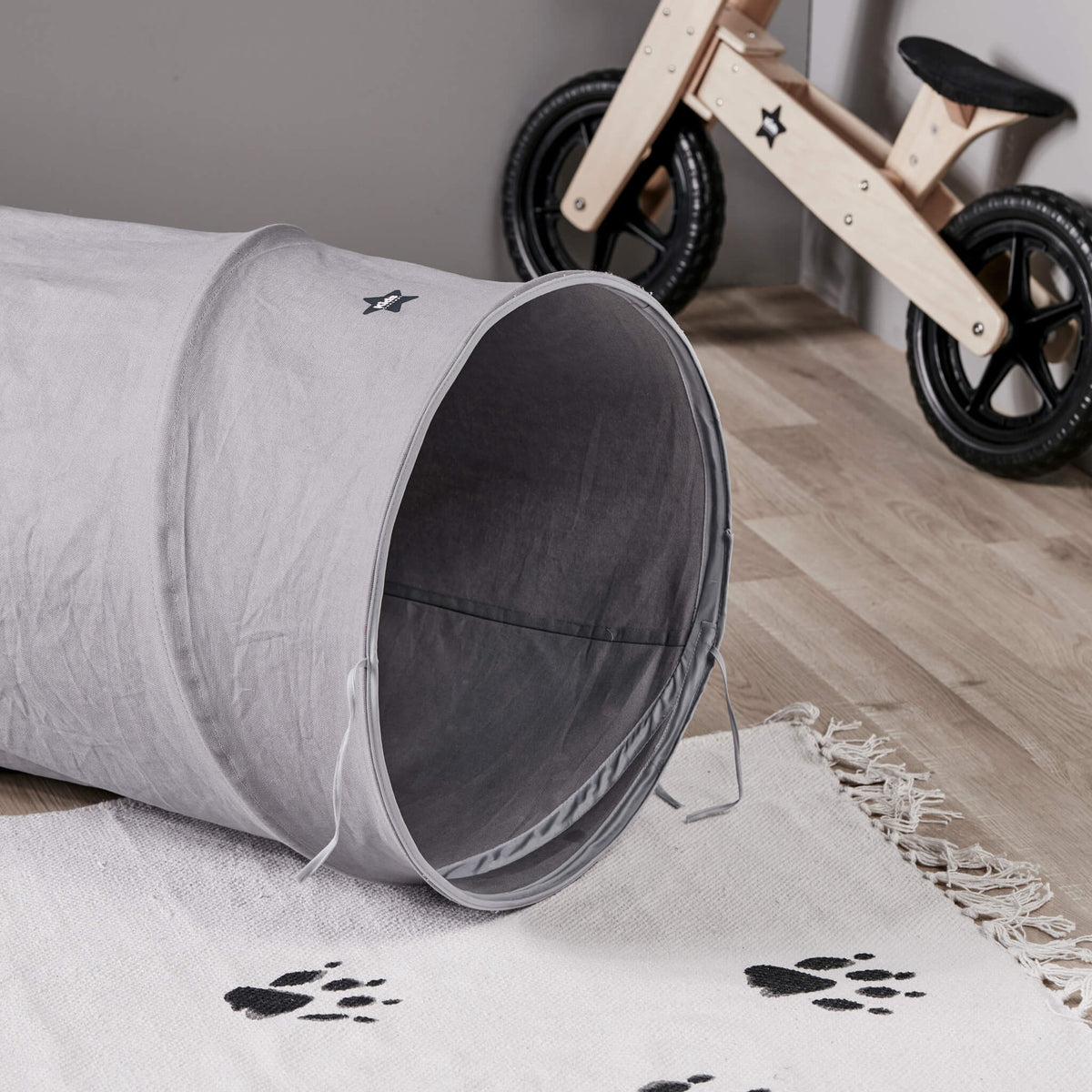 Kids Concept Grey Cotton Play Tunnel