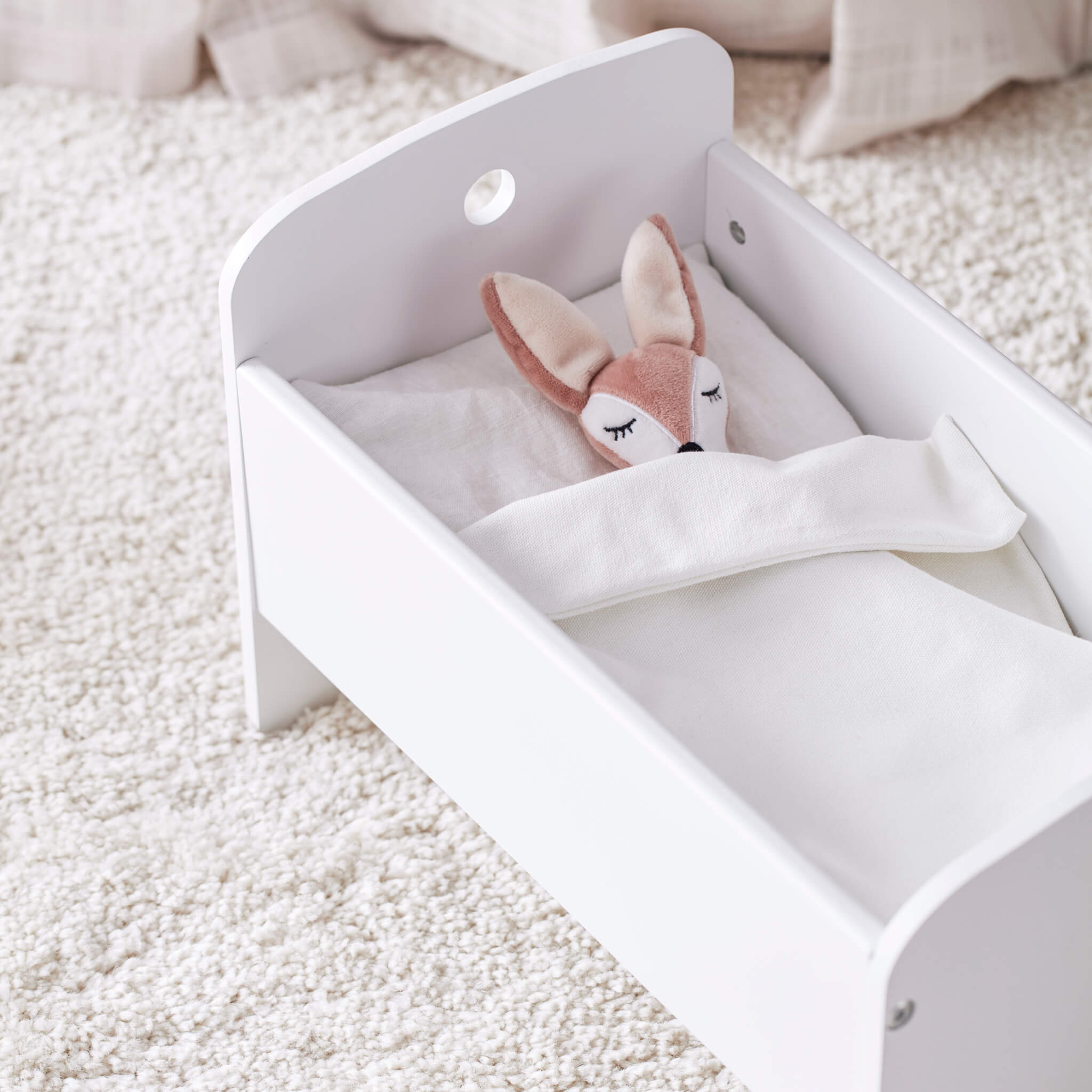 Kids Concept Wooden Dolls Cot in White