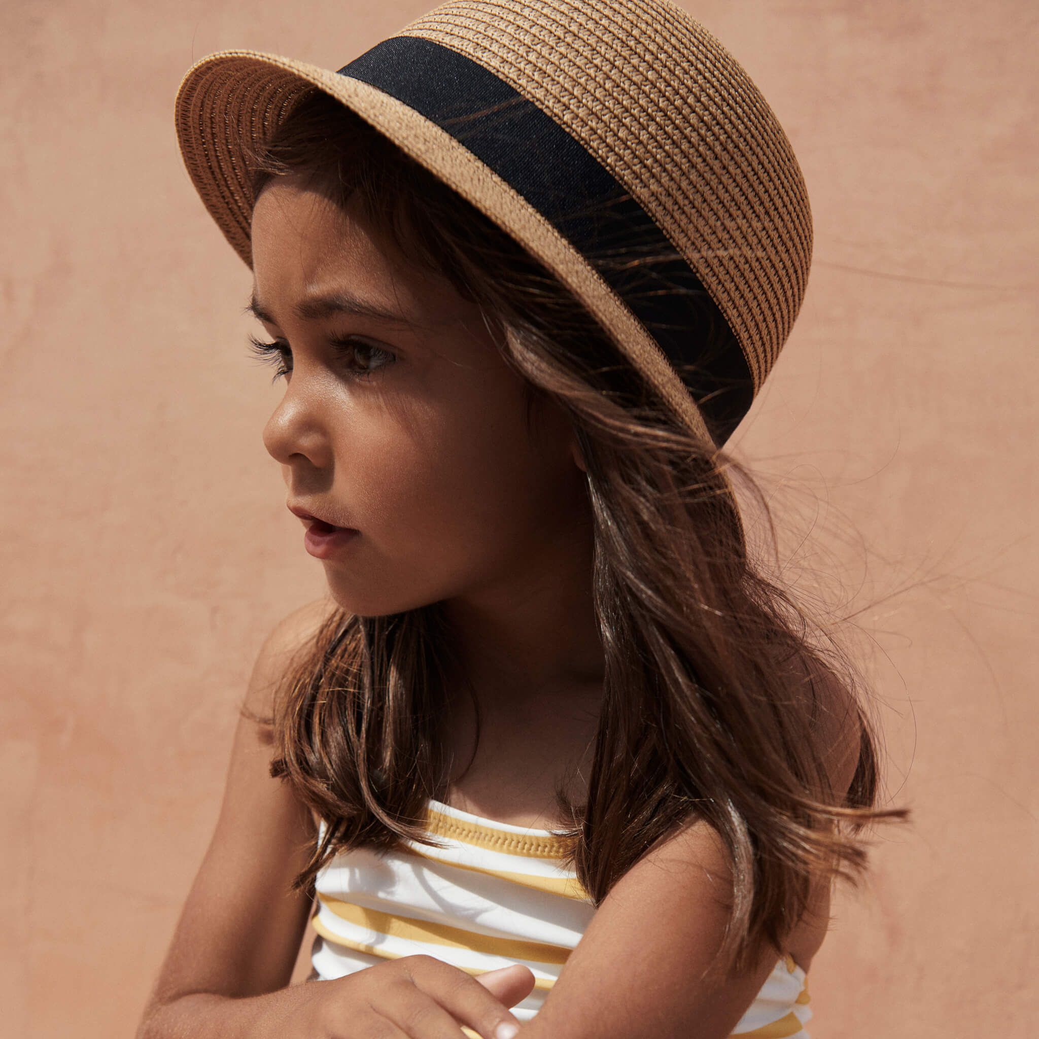 Liewood Children's Balder Bucket Hat in Brown/ Black