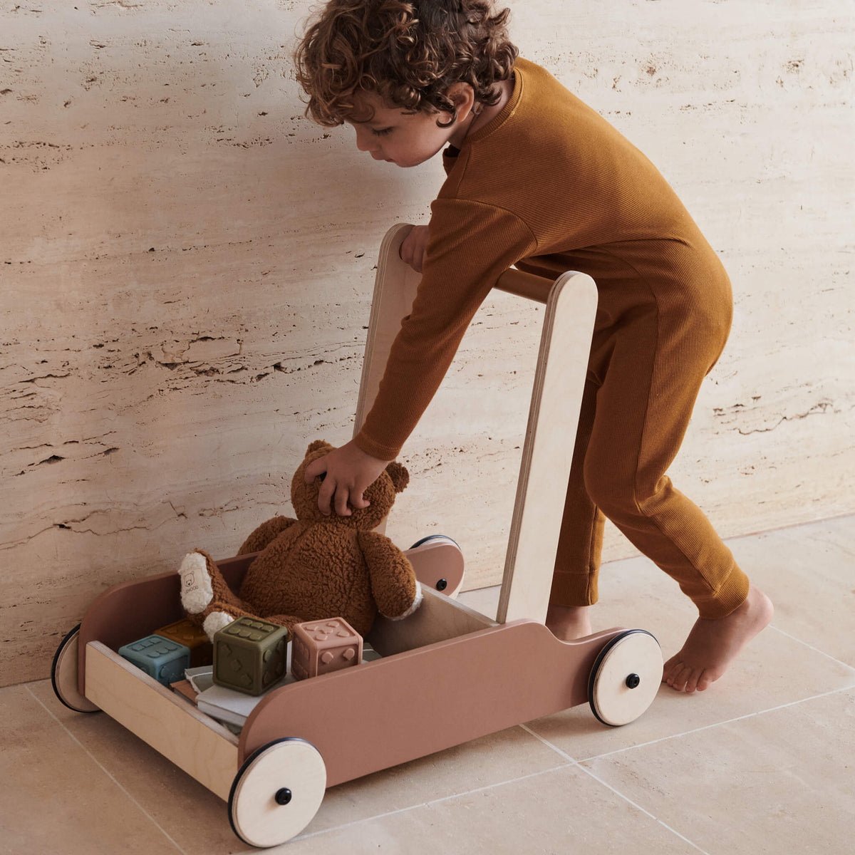 Bonnie Push Cart -Sea Blue/ Oat