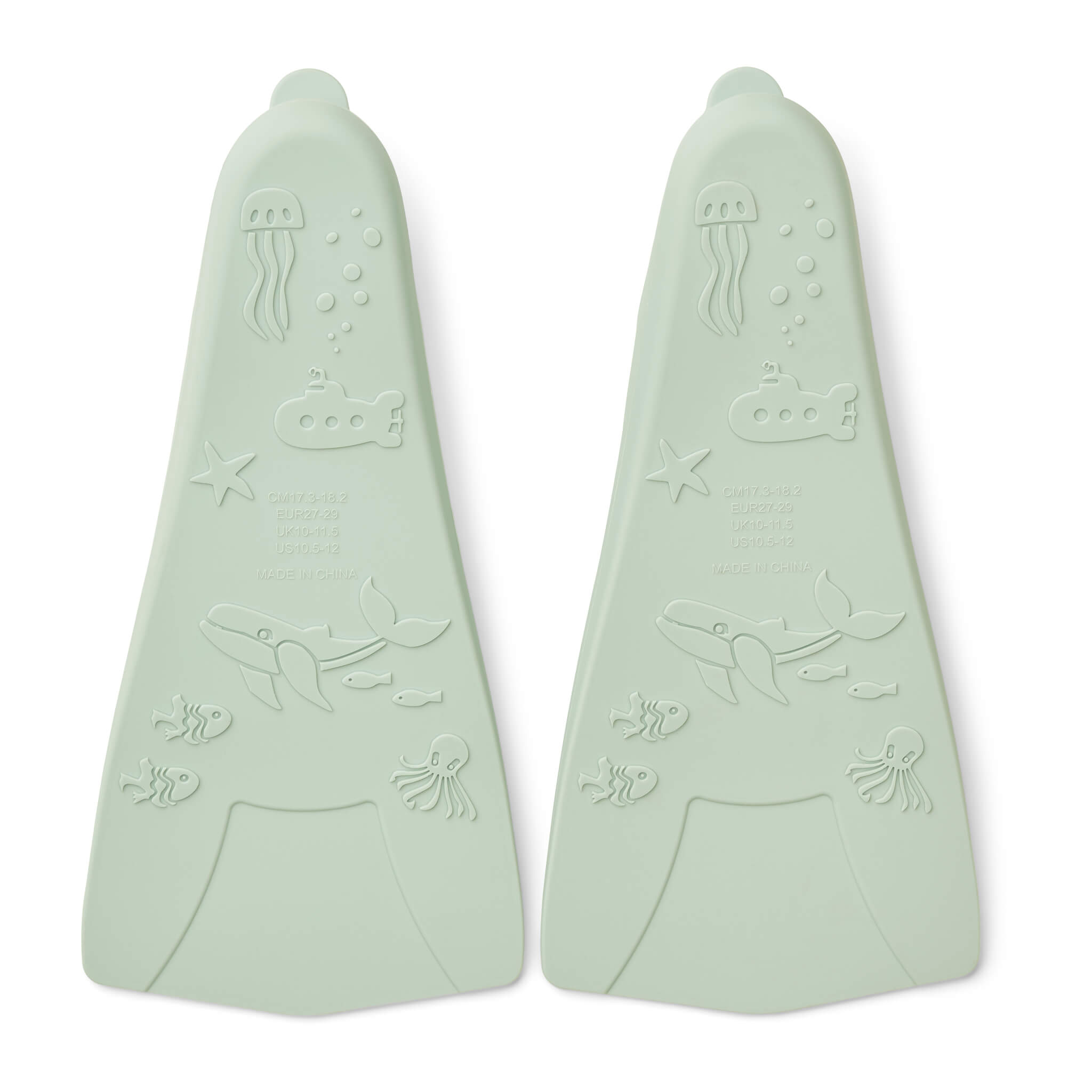 Liewood Gustav Swim Fins in Dusty Mint Bottom