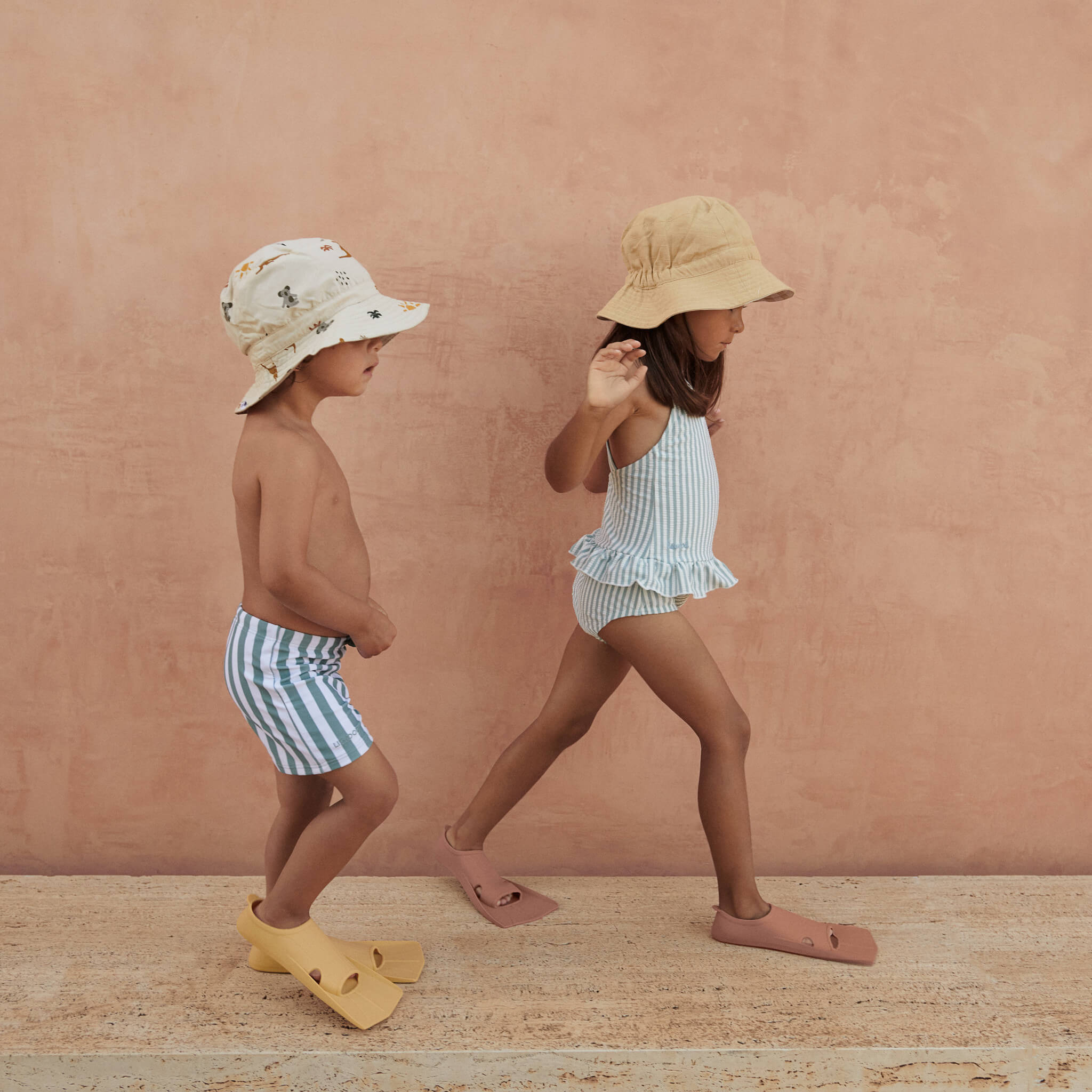 Liewood Gustav Swim Fins in Dusty Mint on Children