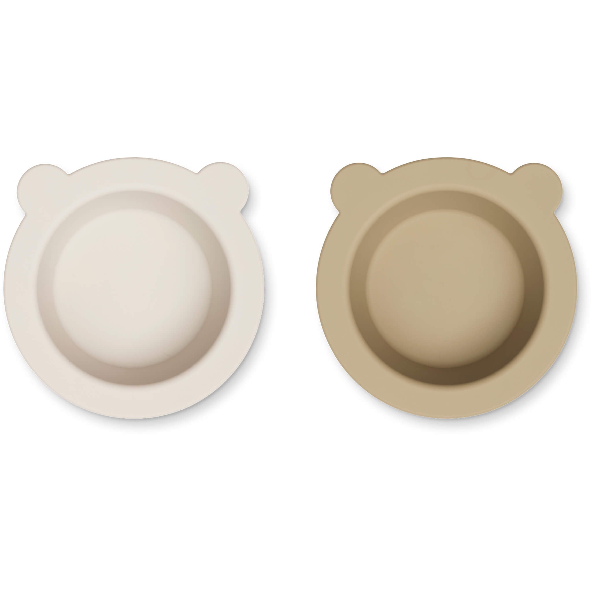 Liewood Peony Suction Bowl - Sandy/ Oat (2 Pack)