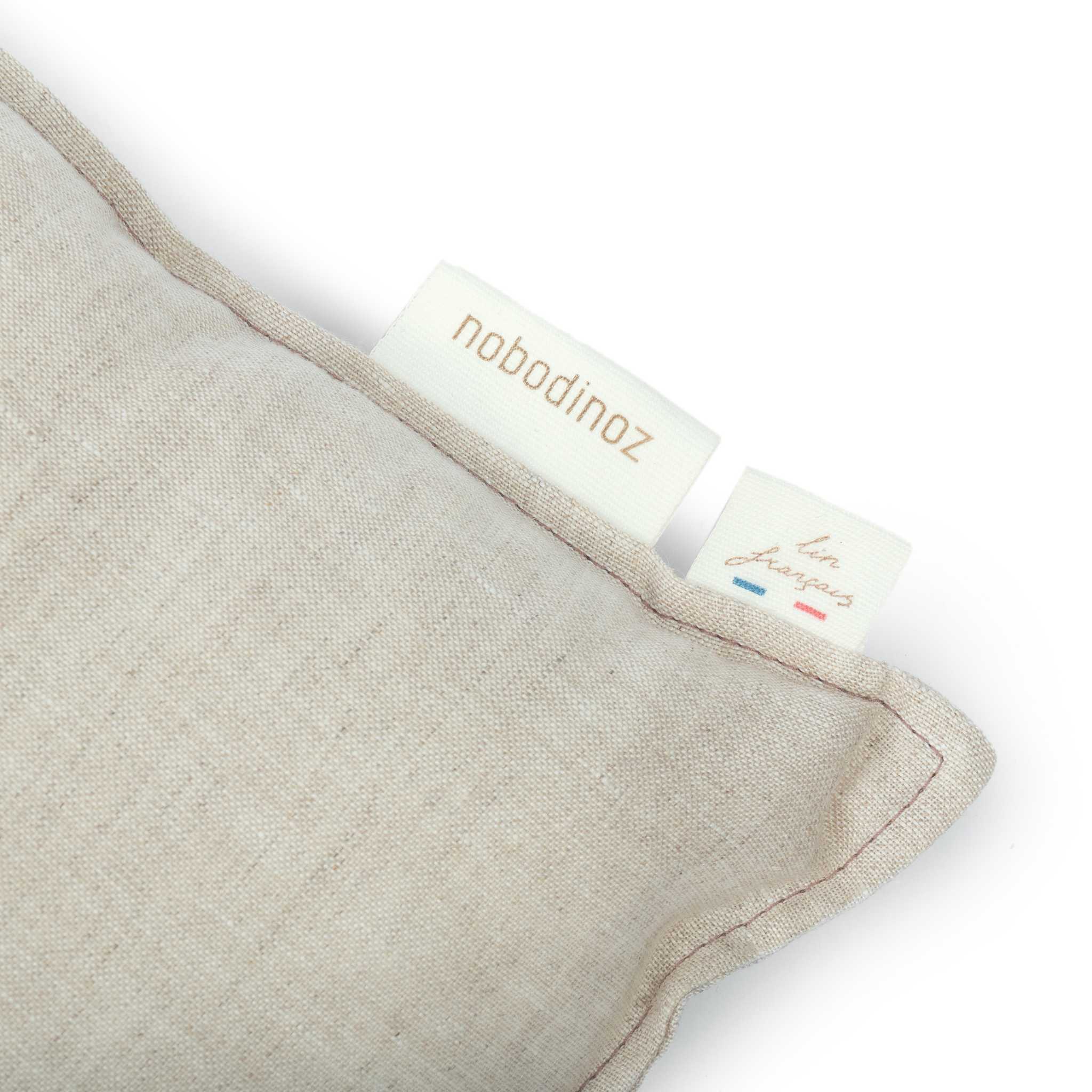 Nobodinoz Lin Francais Rectangular Cushion in Greige