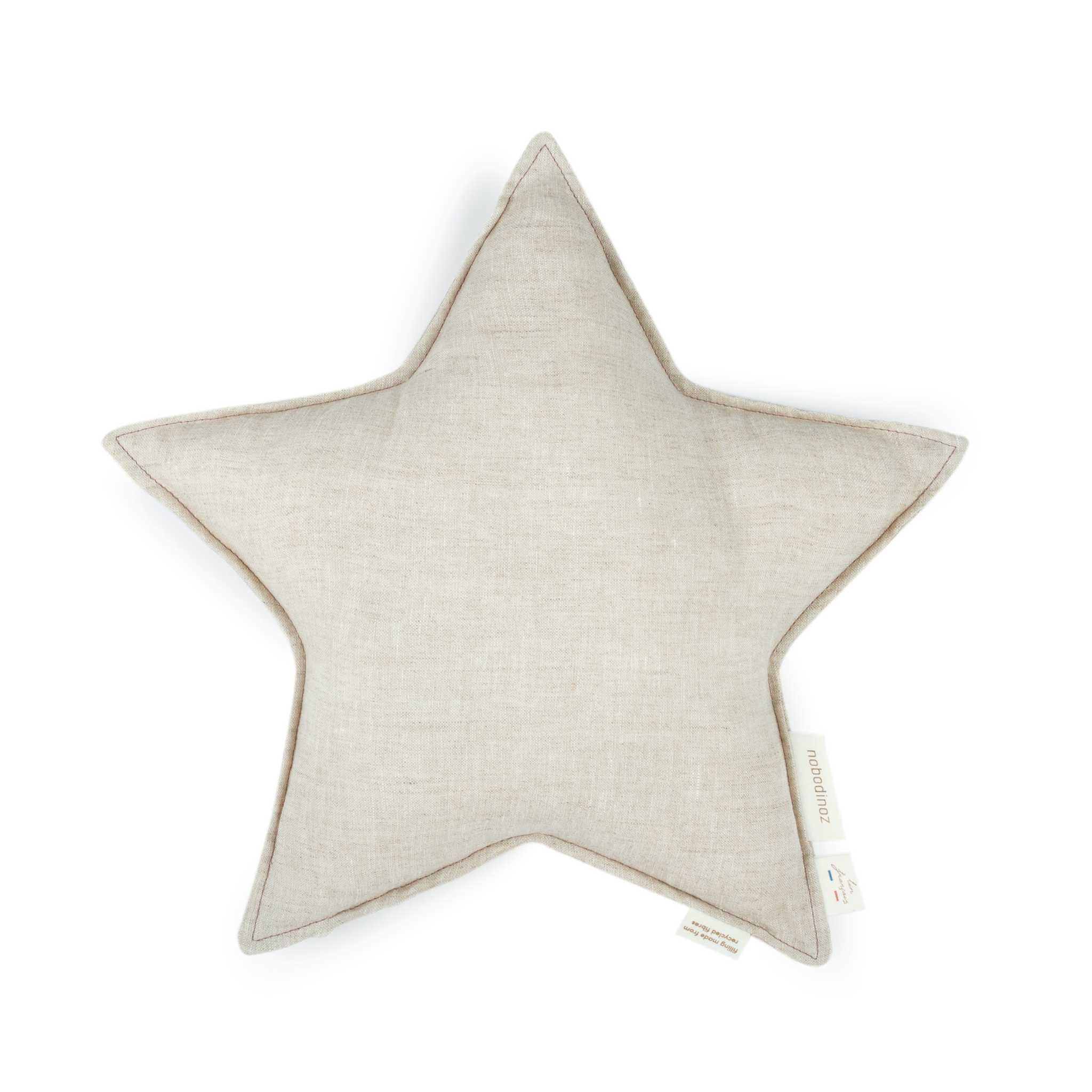 Nobodinoz Lin Francais Star Cushion in Greige