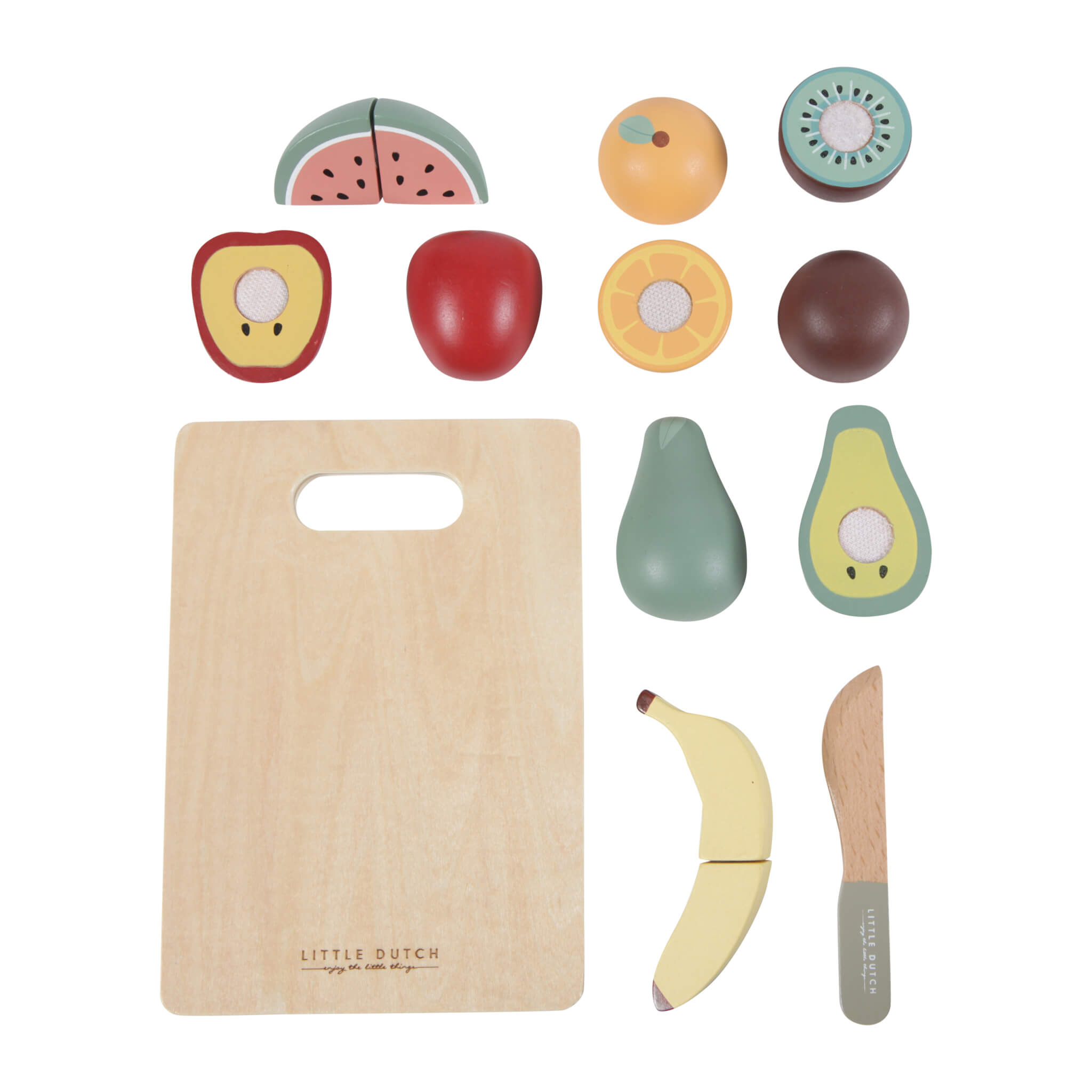 Little Dutch Wooden Cutting Fruit Set Items
