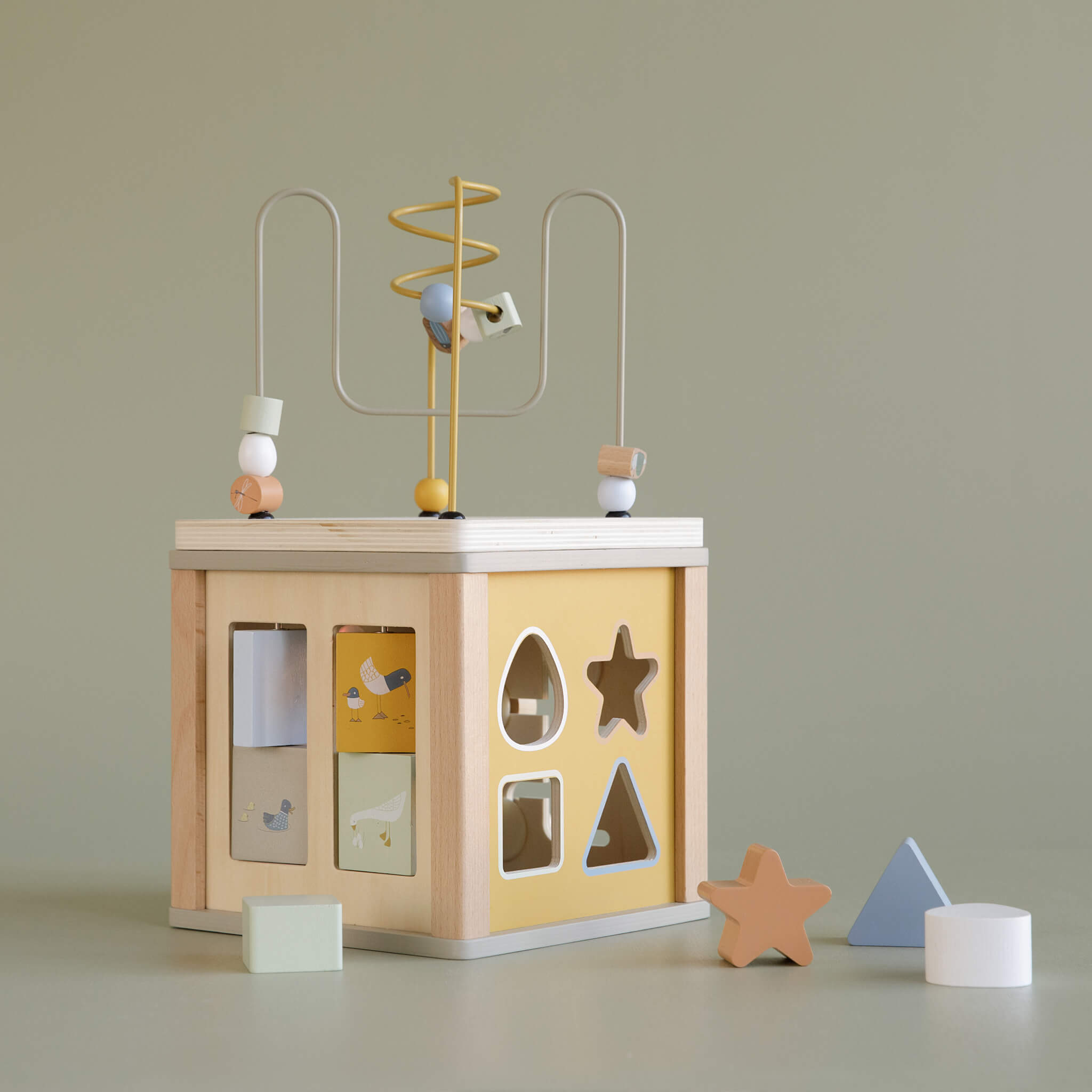 Little Dutch Wooden Activity Cube Toy in Little Goose Design