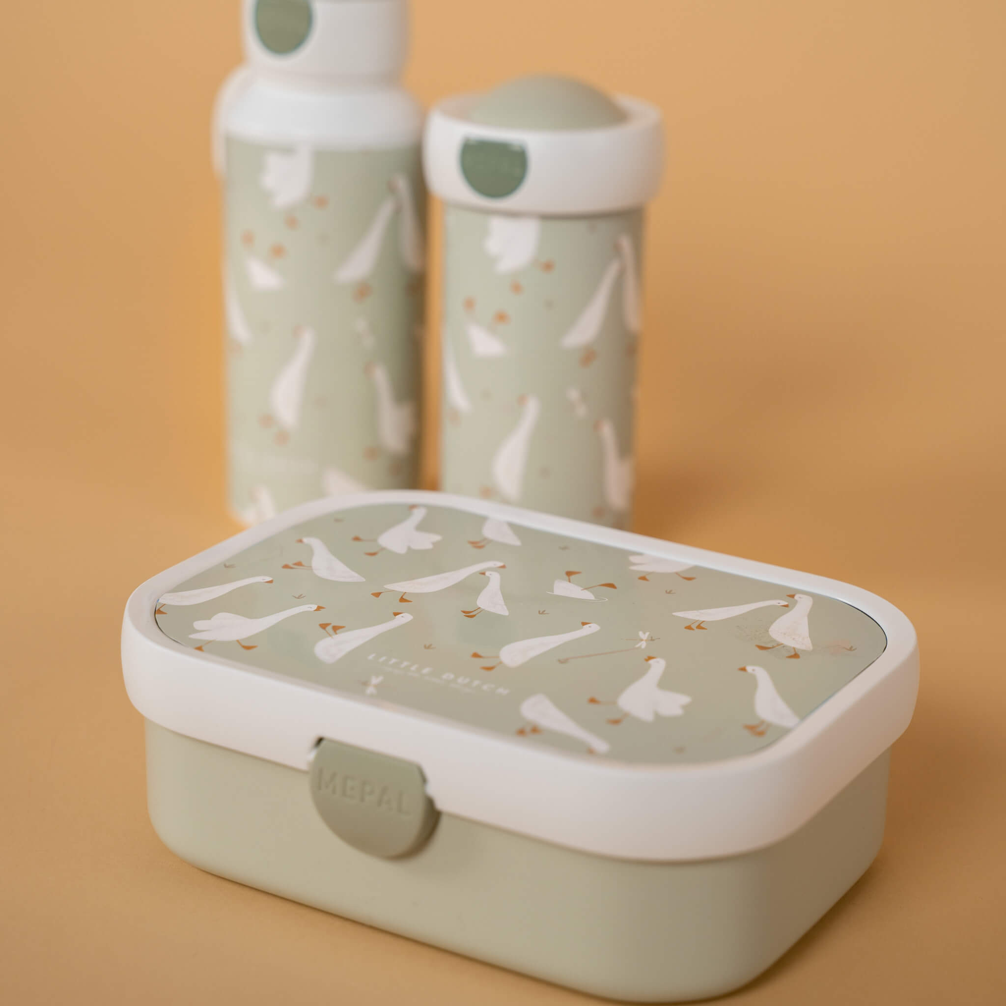 Little Dutch Lunchbox in Little Goose Design with Water Bottles