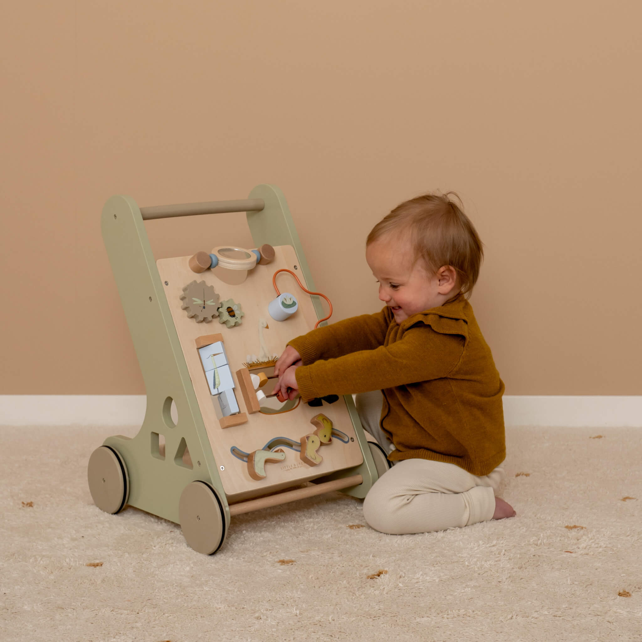 Baby with Little Dutch Multi Activity Wooden Baby Walker