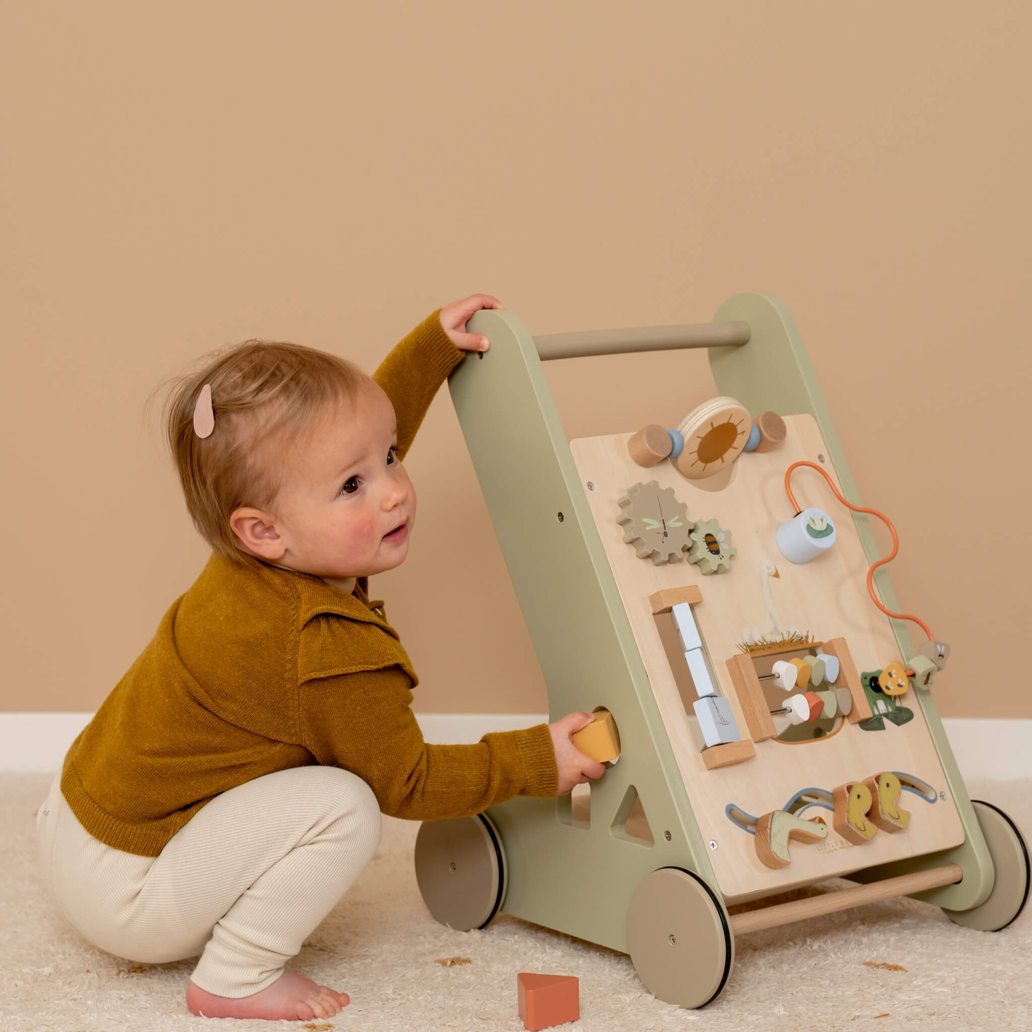 Baby with Little Dutch Multi Activity Wooden Baby Walker