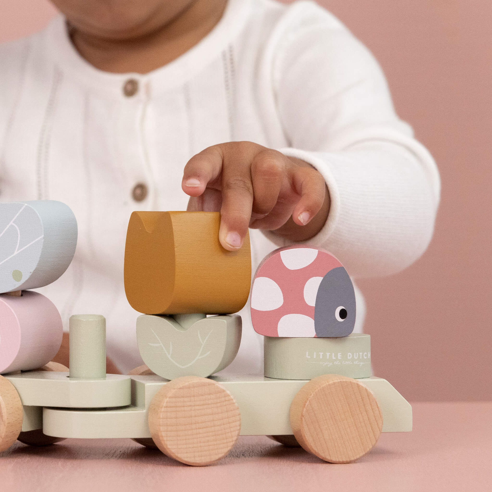 Little Dutch Wooden Stacking Train in Flowers & Butterflies