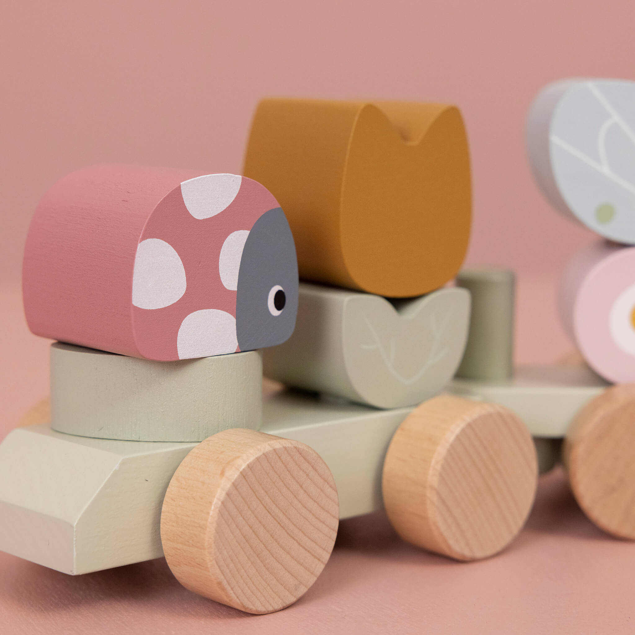 Little Dutch Wooden Stacking Train in Flowers & Butterflies