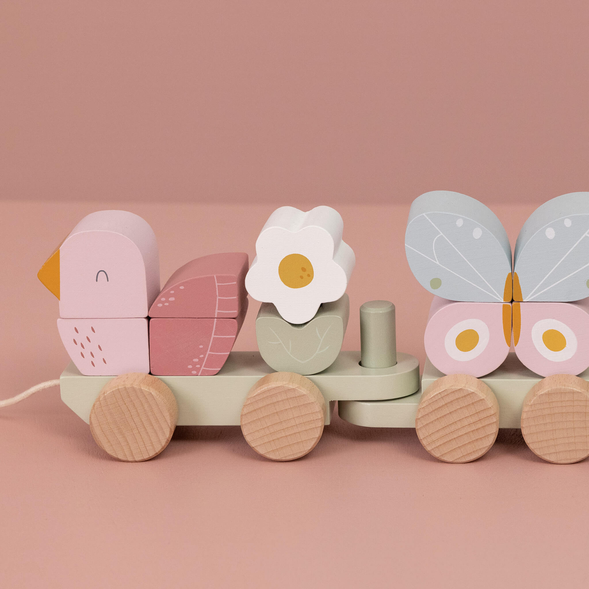 Little Dutch Wooden Stacking Train in Flowers & Butterflies