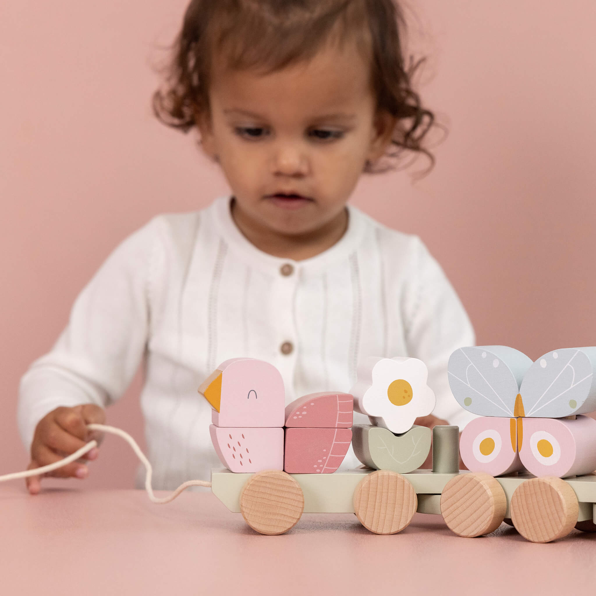Little Dutch Wooden Stacking Train in Flowers & Butterflies