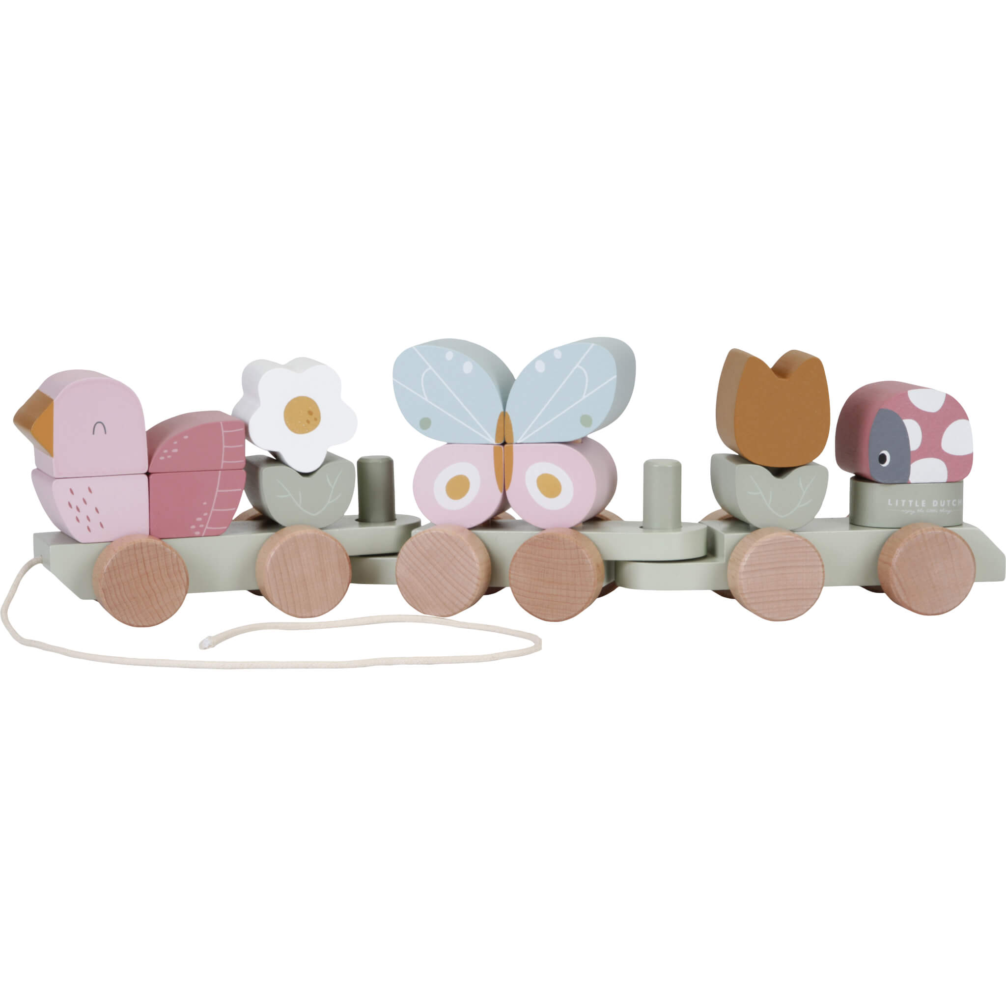 Little Dutch Wooden Stacking Train in Flowers & Butterflies