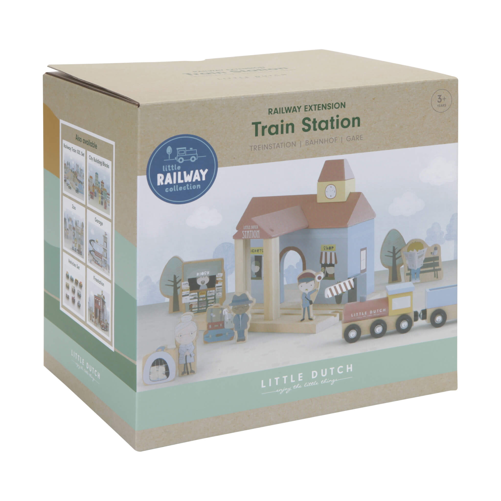 Little Dutch Wooden Railway Train Station Set