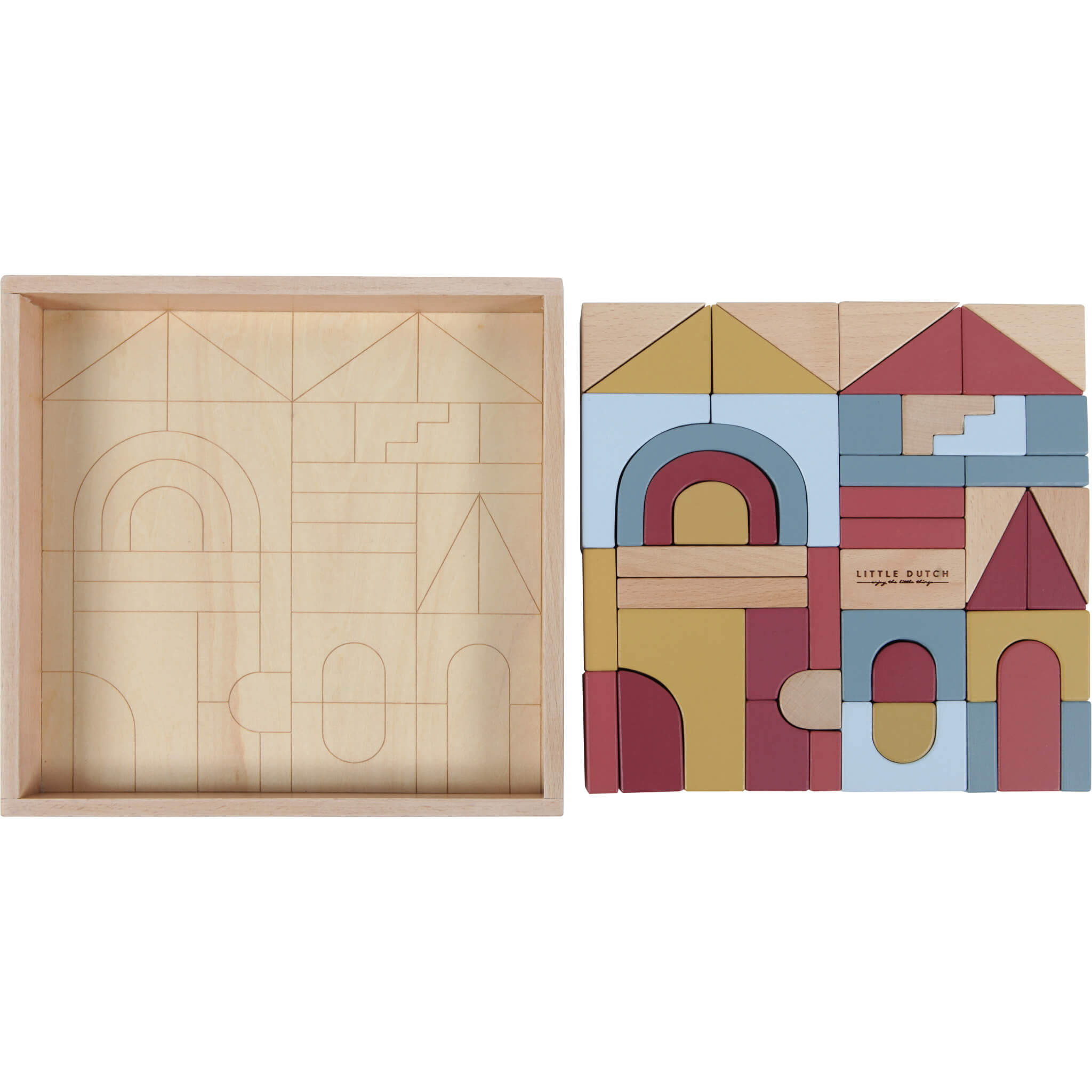 Little Dutch Wooden Building Blocks in Pure & Nature