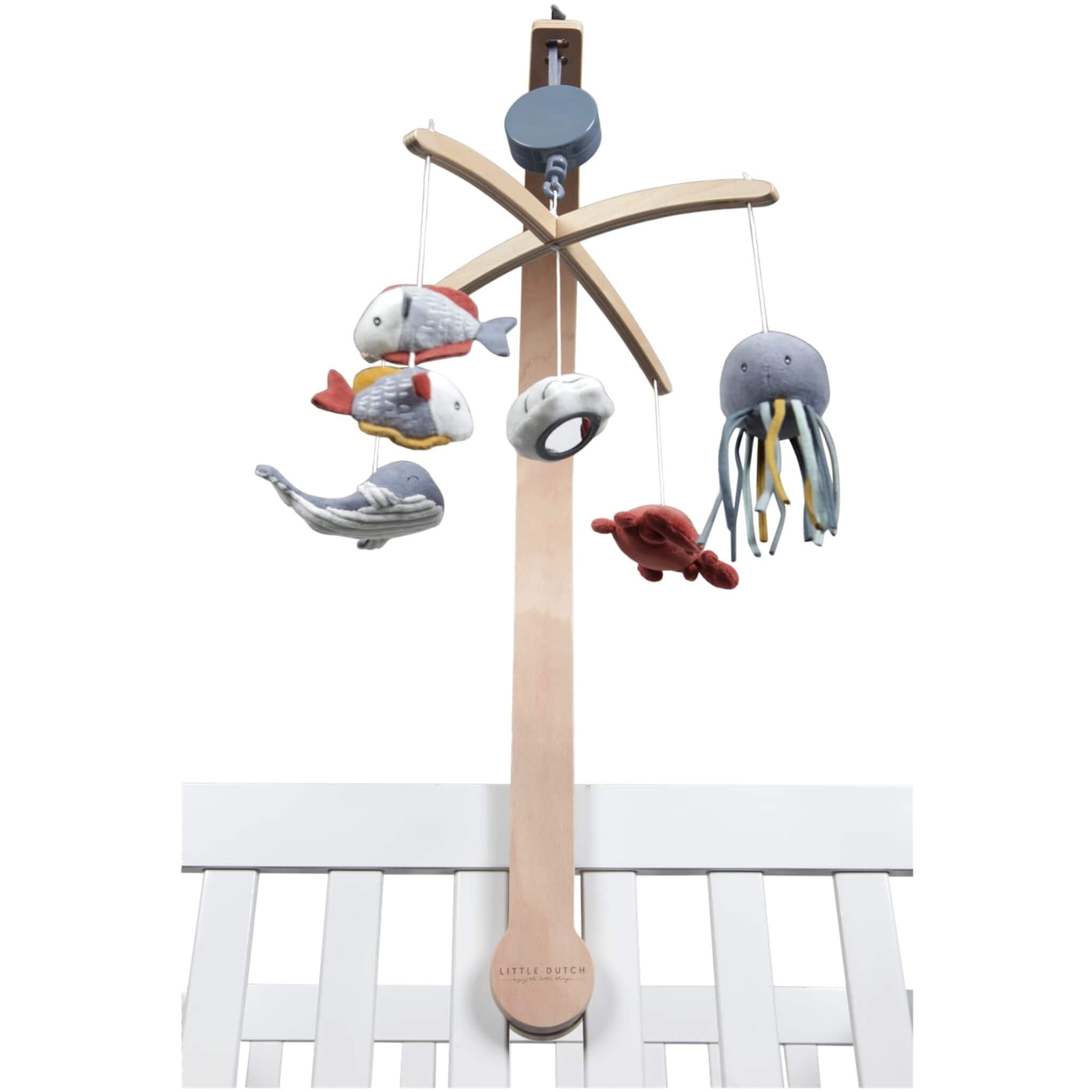 Little Dutch Wooden Music Mobile in Ocean Blue, Cot Toy
