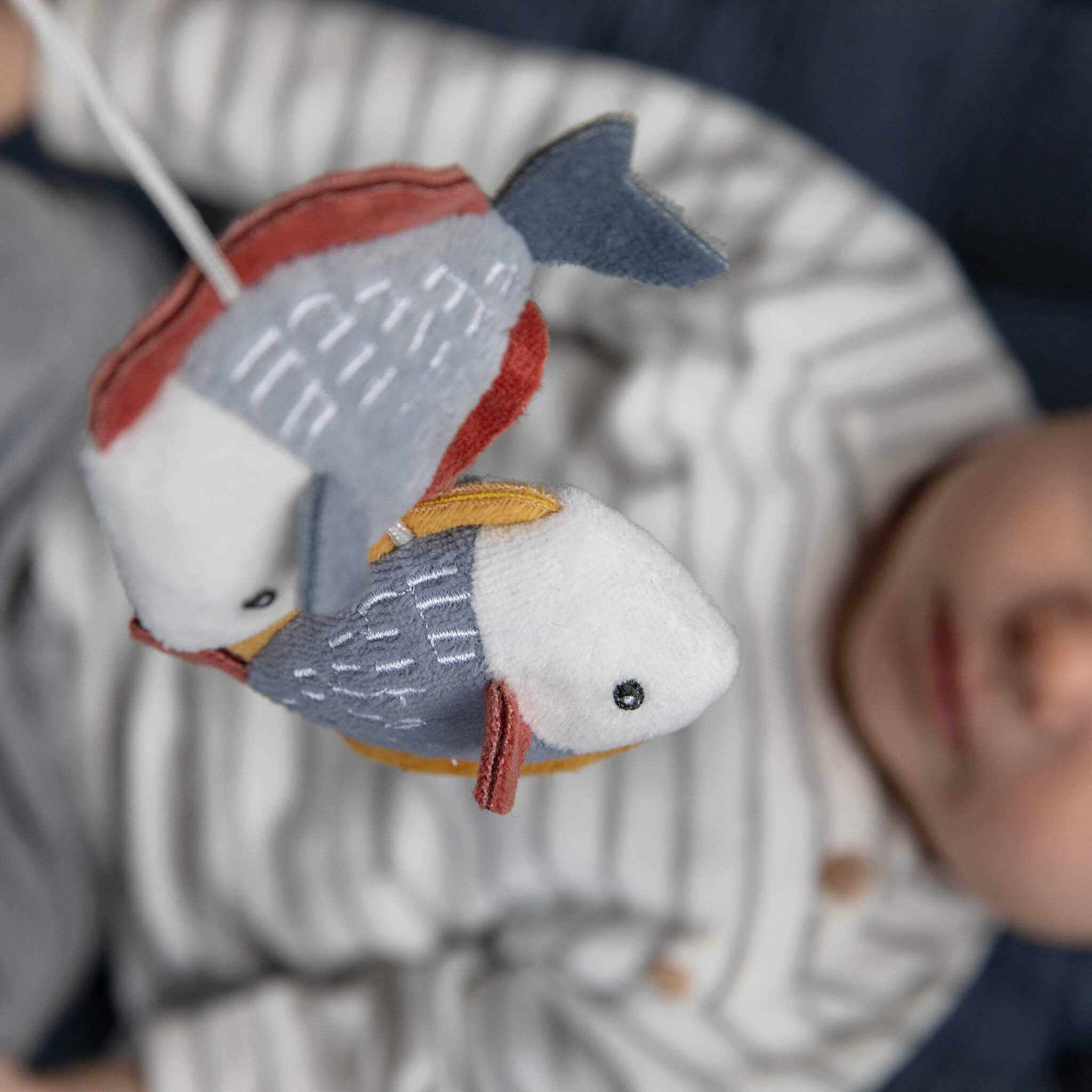 Little Dutch Wooden Music Mobile in Ocean Blue, Cot Toy