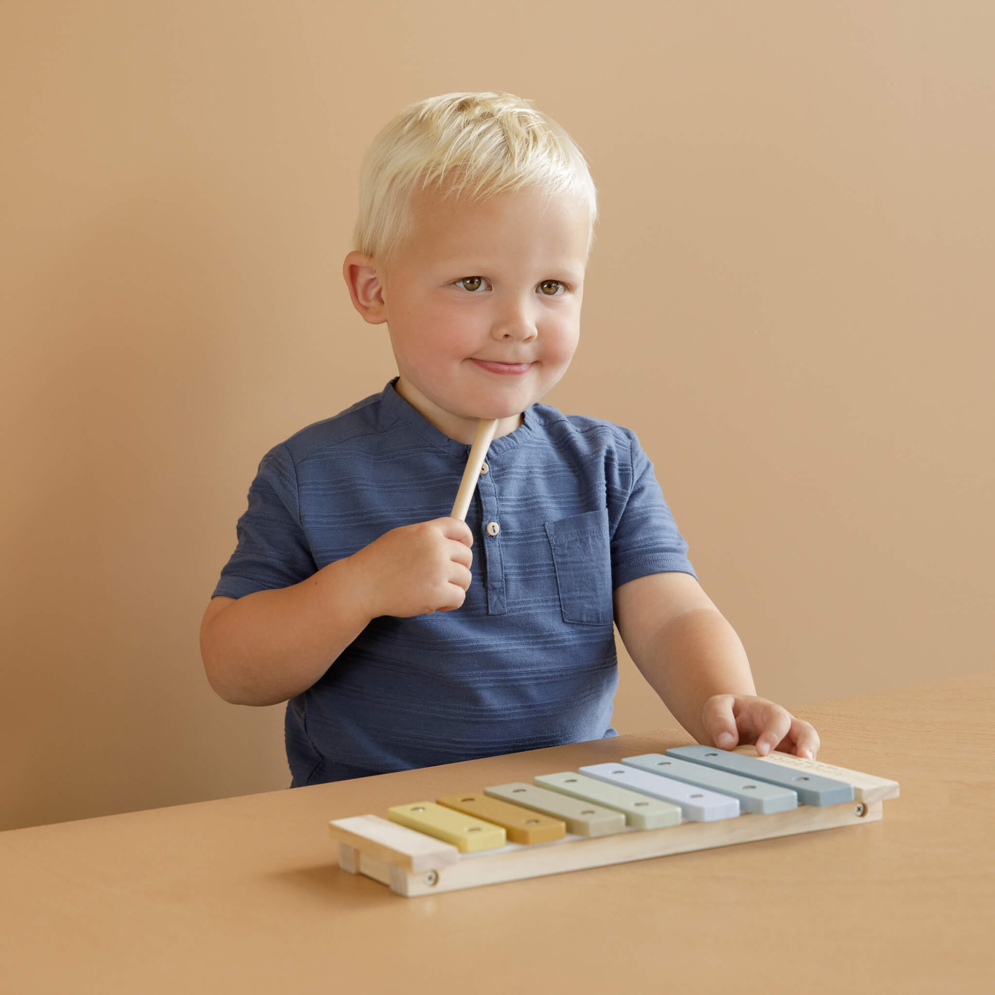 Little Dutch Wooden Xylophone Blue, Toy Musical Instruments
