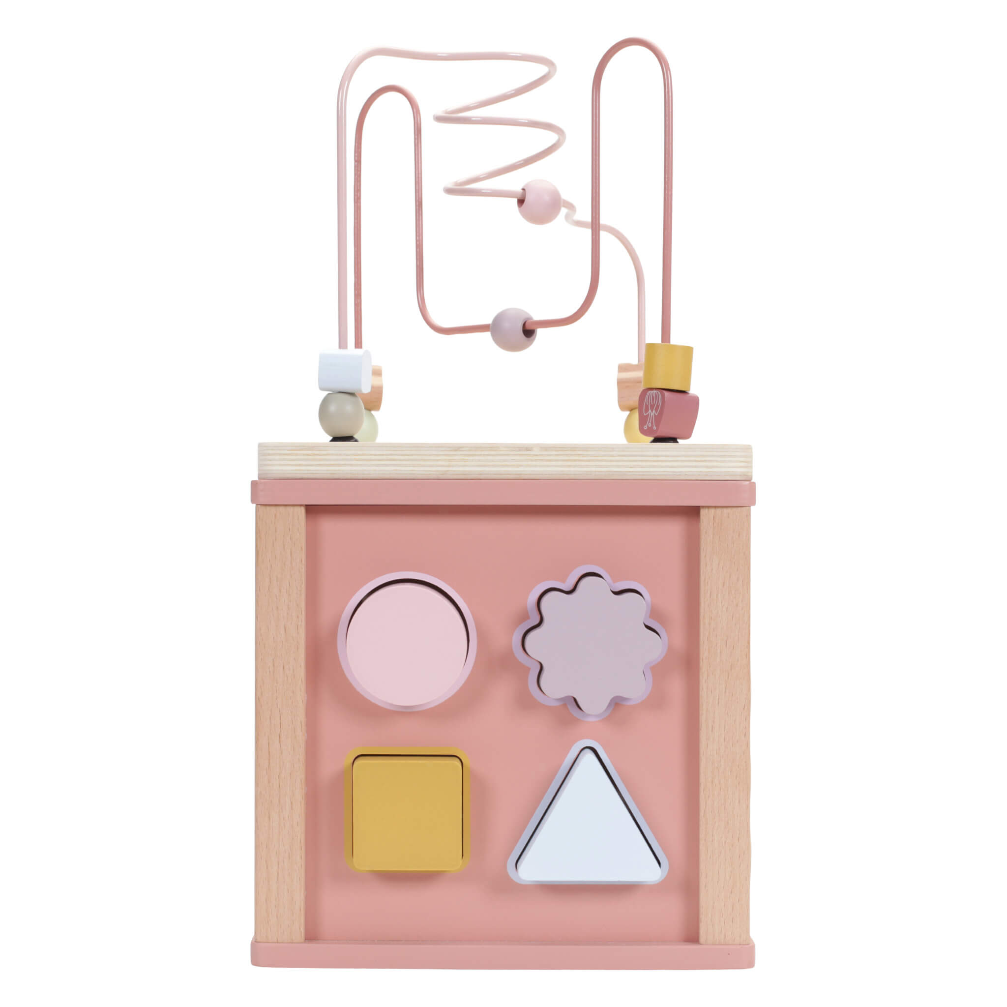 Little Dutch Wooden Activity Cube Toy in Wild Flowers Design