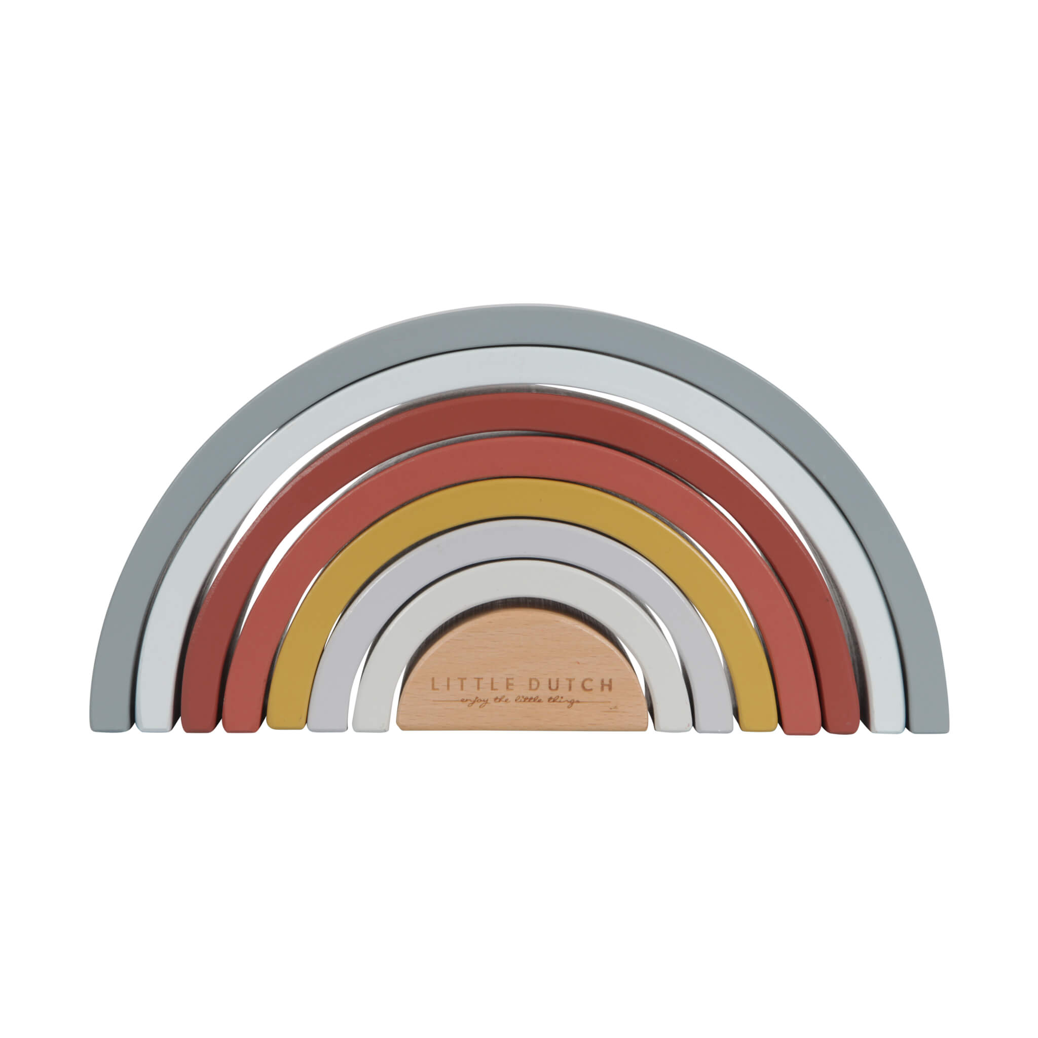 Little Dutch Wooden Rainbow Stacker in Pure and Nature. Stacking Toy