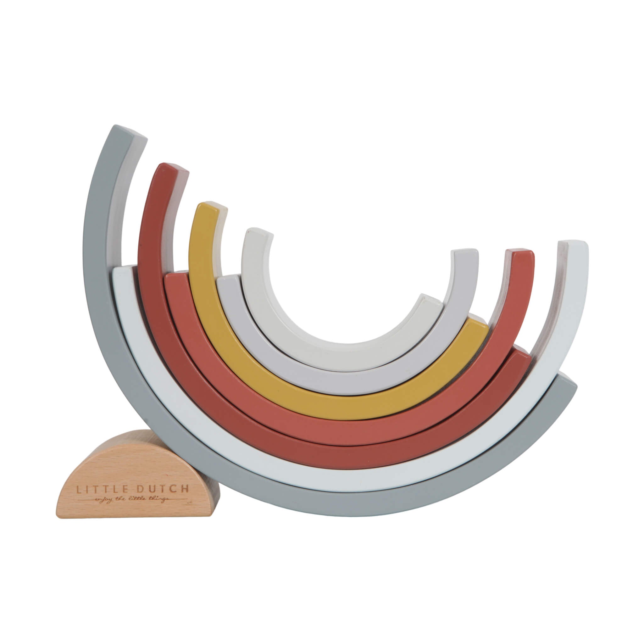Little Dutch Wooden Rainbow Stacker in Pure and Nature. Stacking Toy