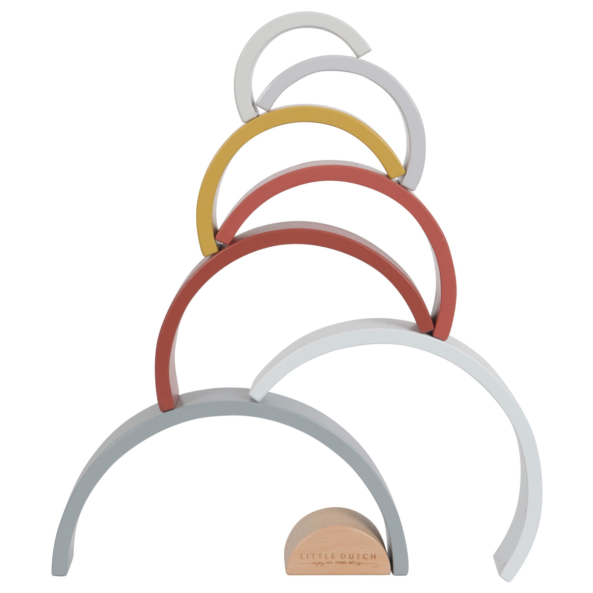 Little Dutch Wooden Rainbow Stacker in Pure and Nature. Stacking Toy