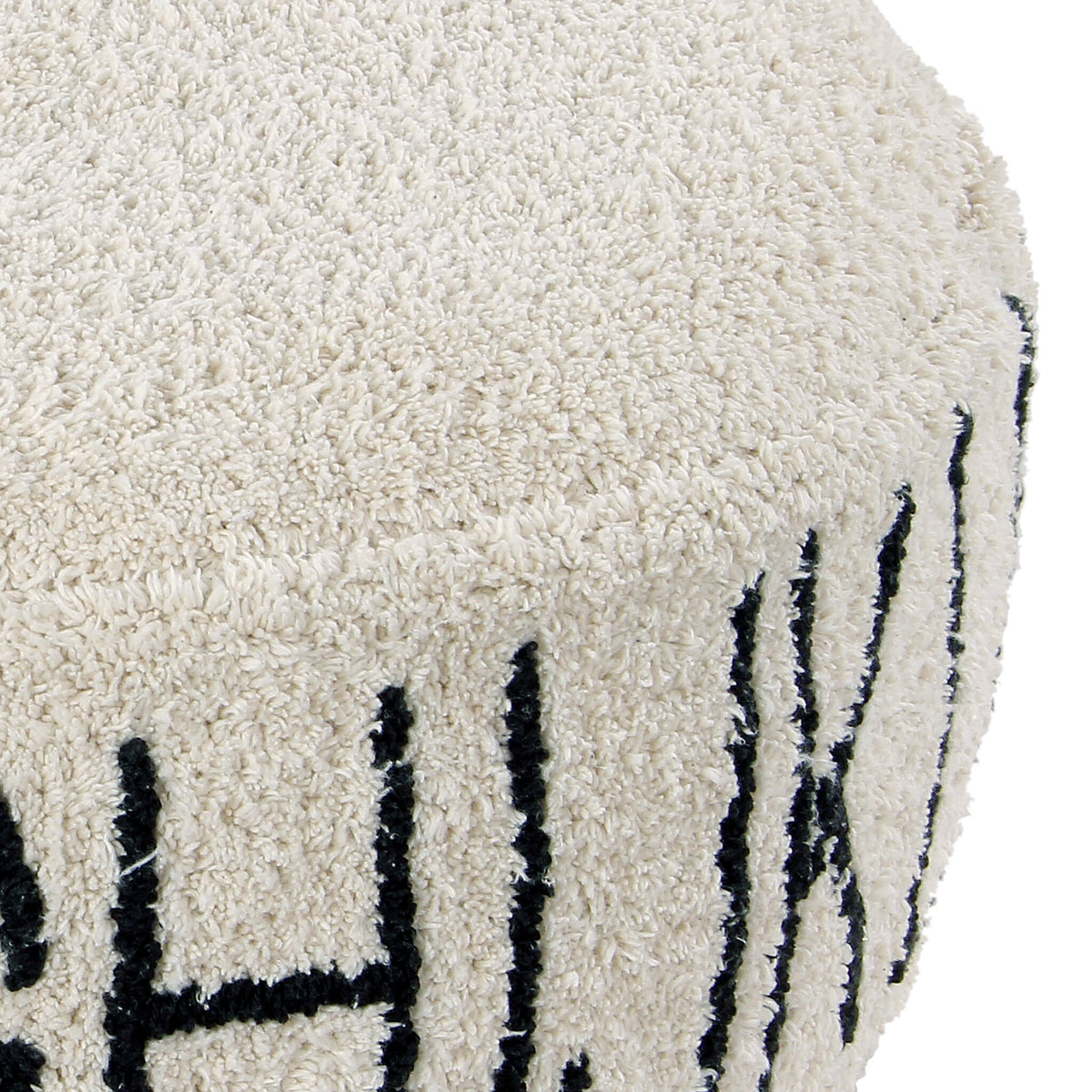 ABC Pouffe - Natural & Black