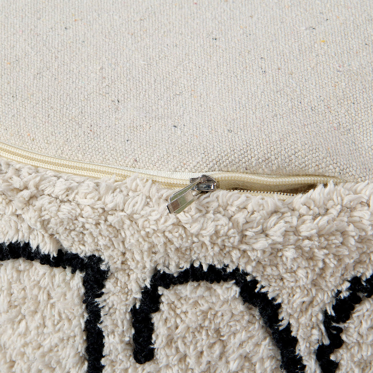 ABC Pouffe - Natural & Black