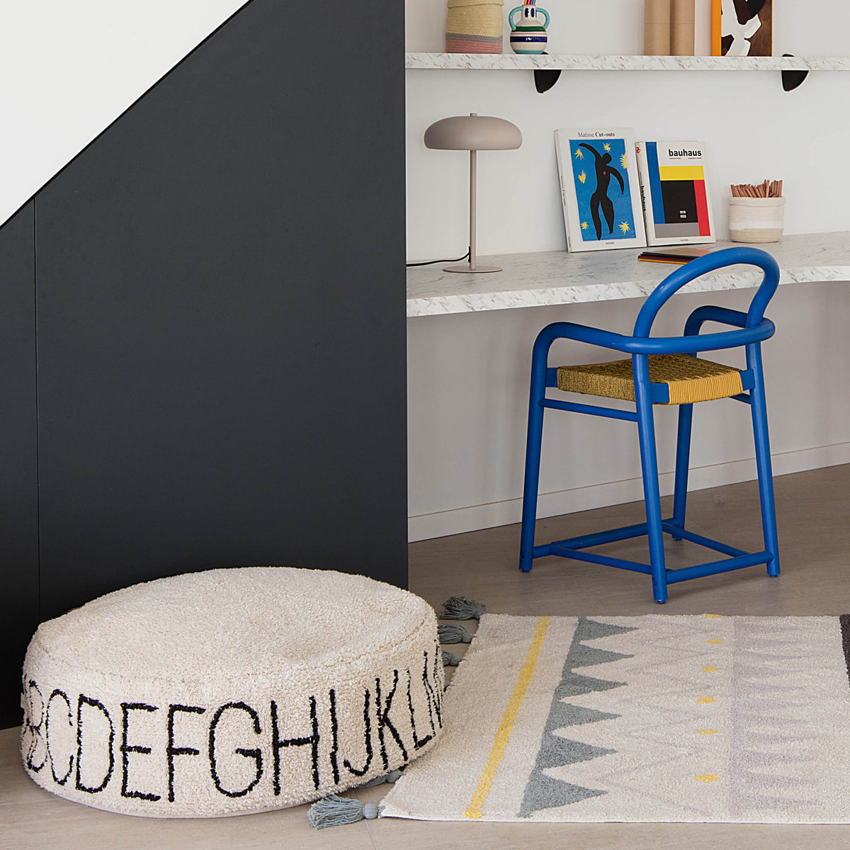 ABC Pouffe - Natural & Black