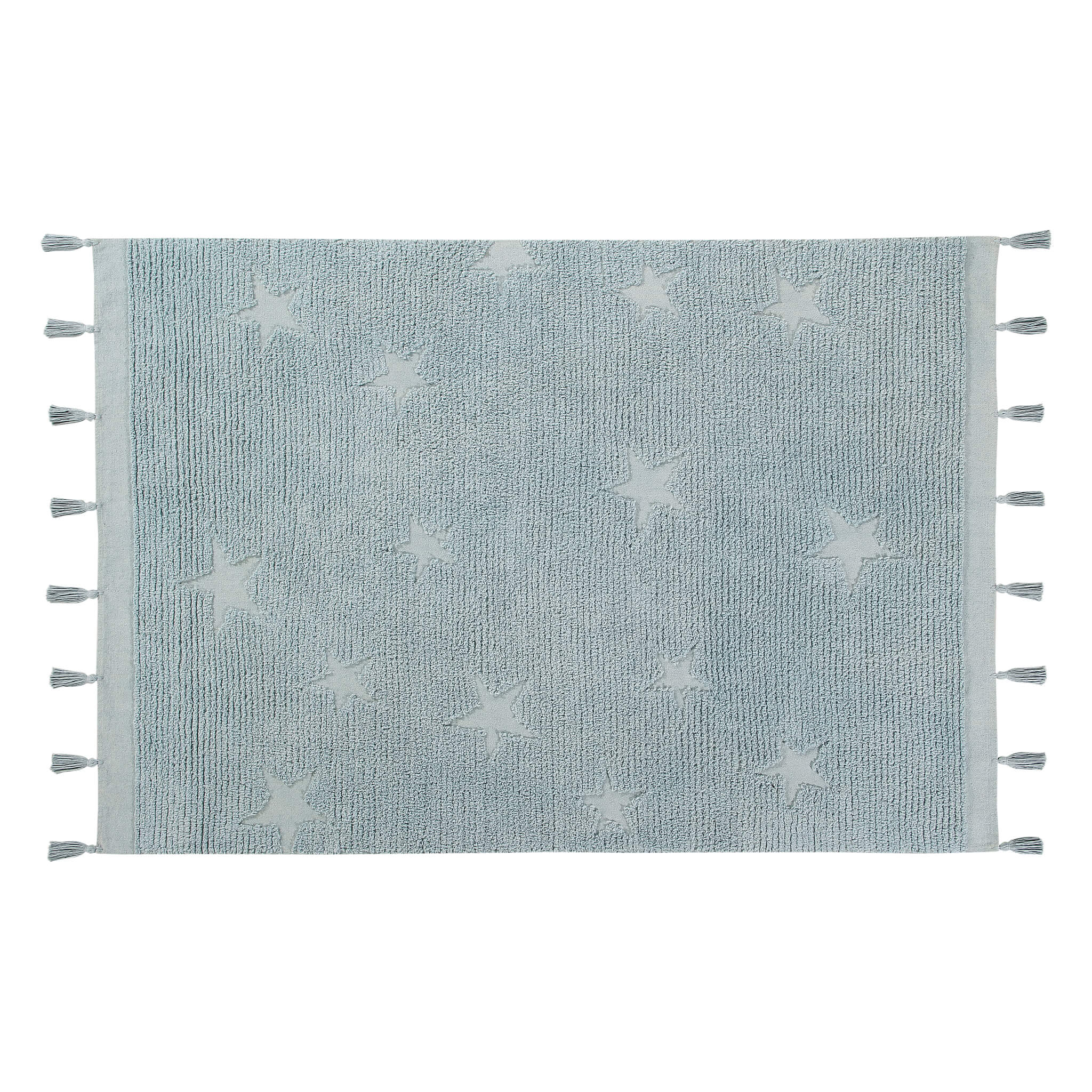 Hippy Stars Washable Rug - Aqua Blue