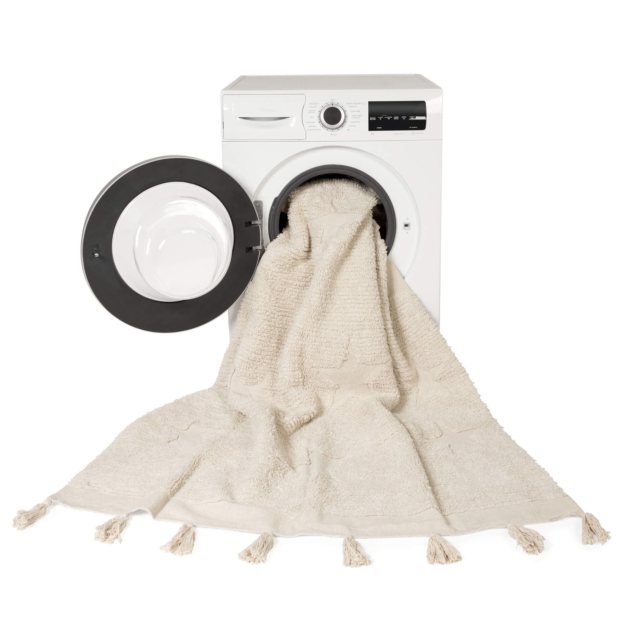 Hippy Stars Washable Rug - Natural